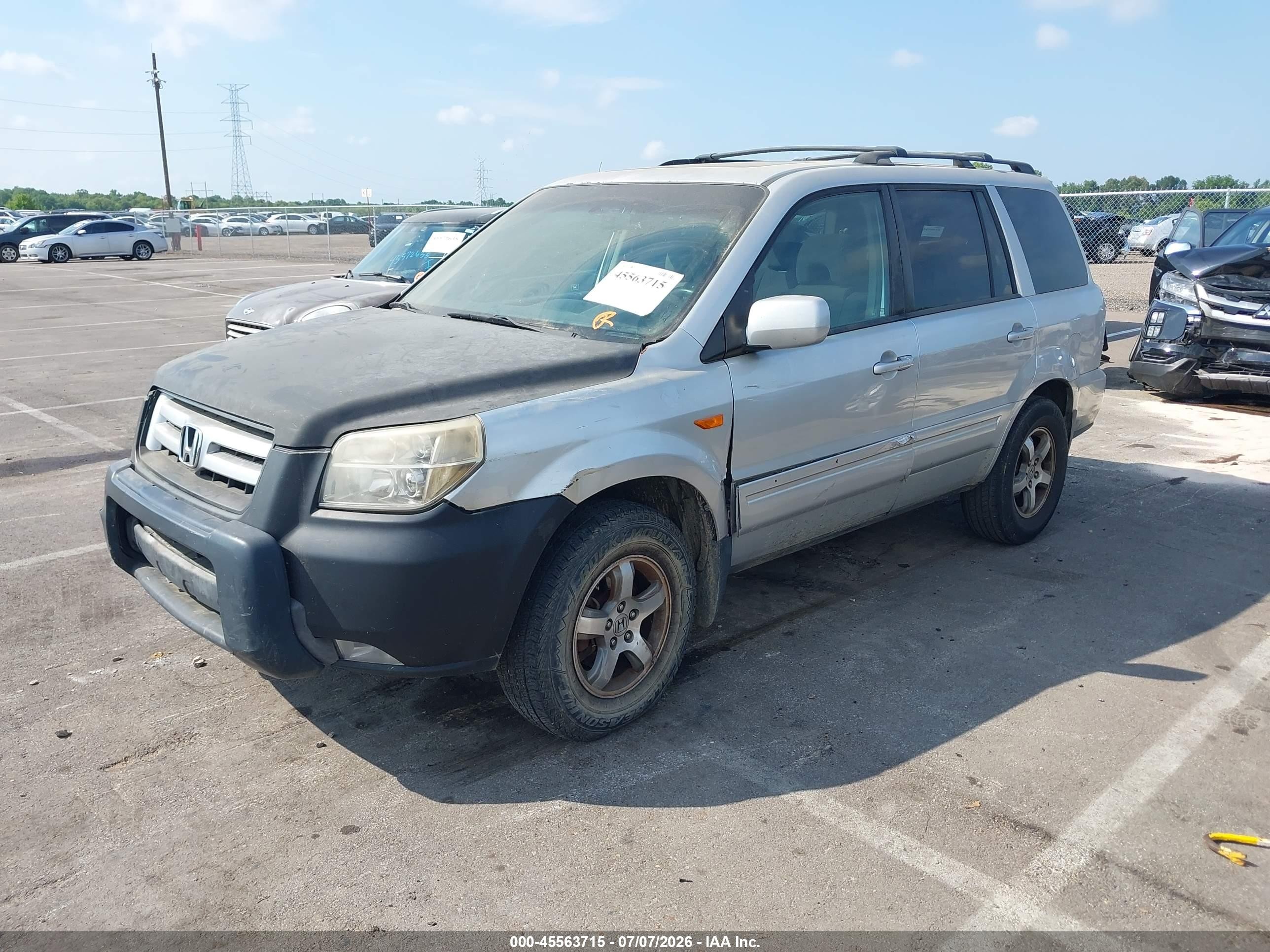 2008 Honda Pilot Se Gray vin: 5FNYF28388B021784