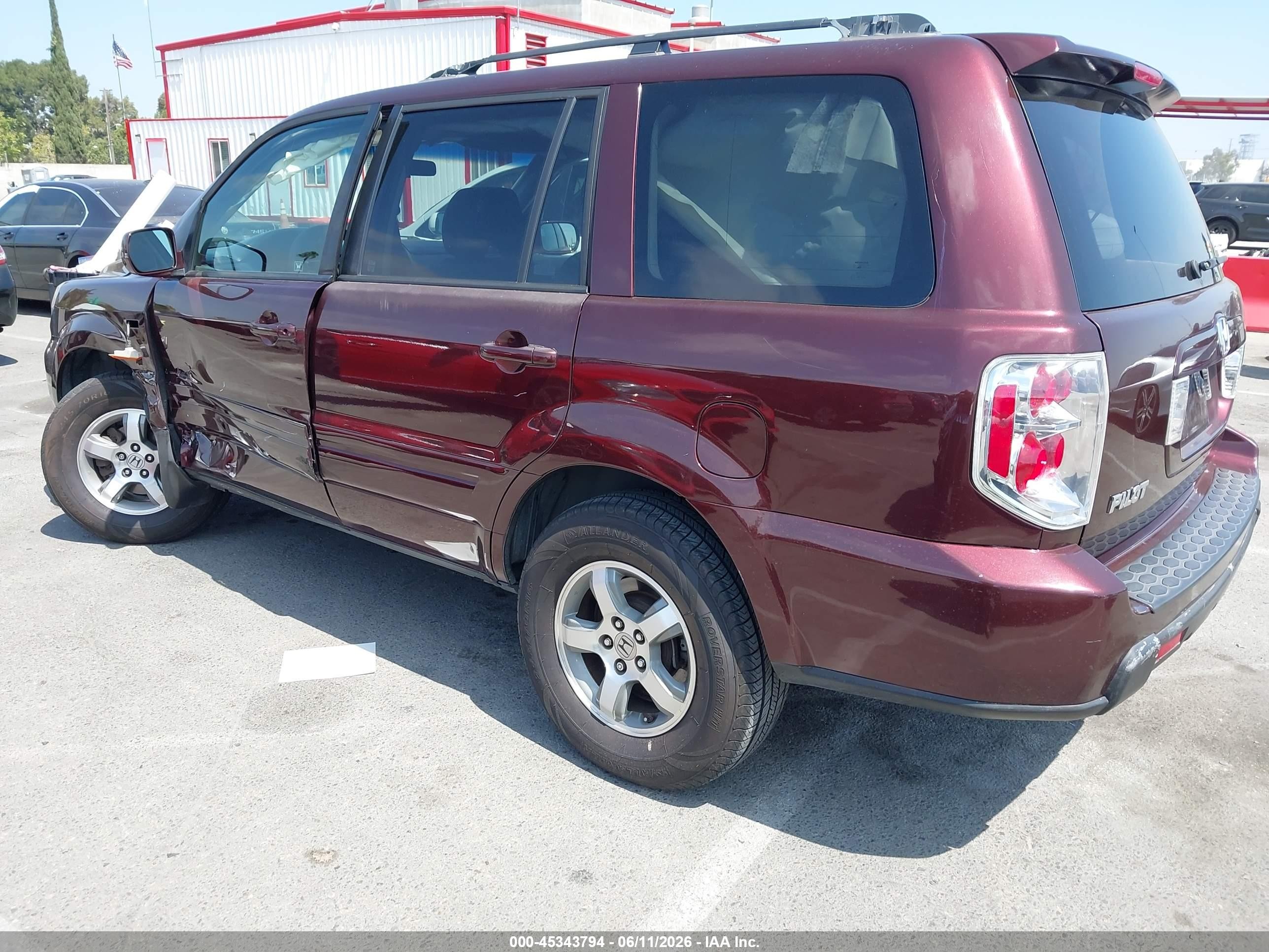 2008 Honda Pilot Se Бордовый vin: 5FNYF28388B023115