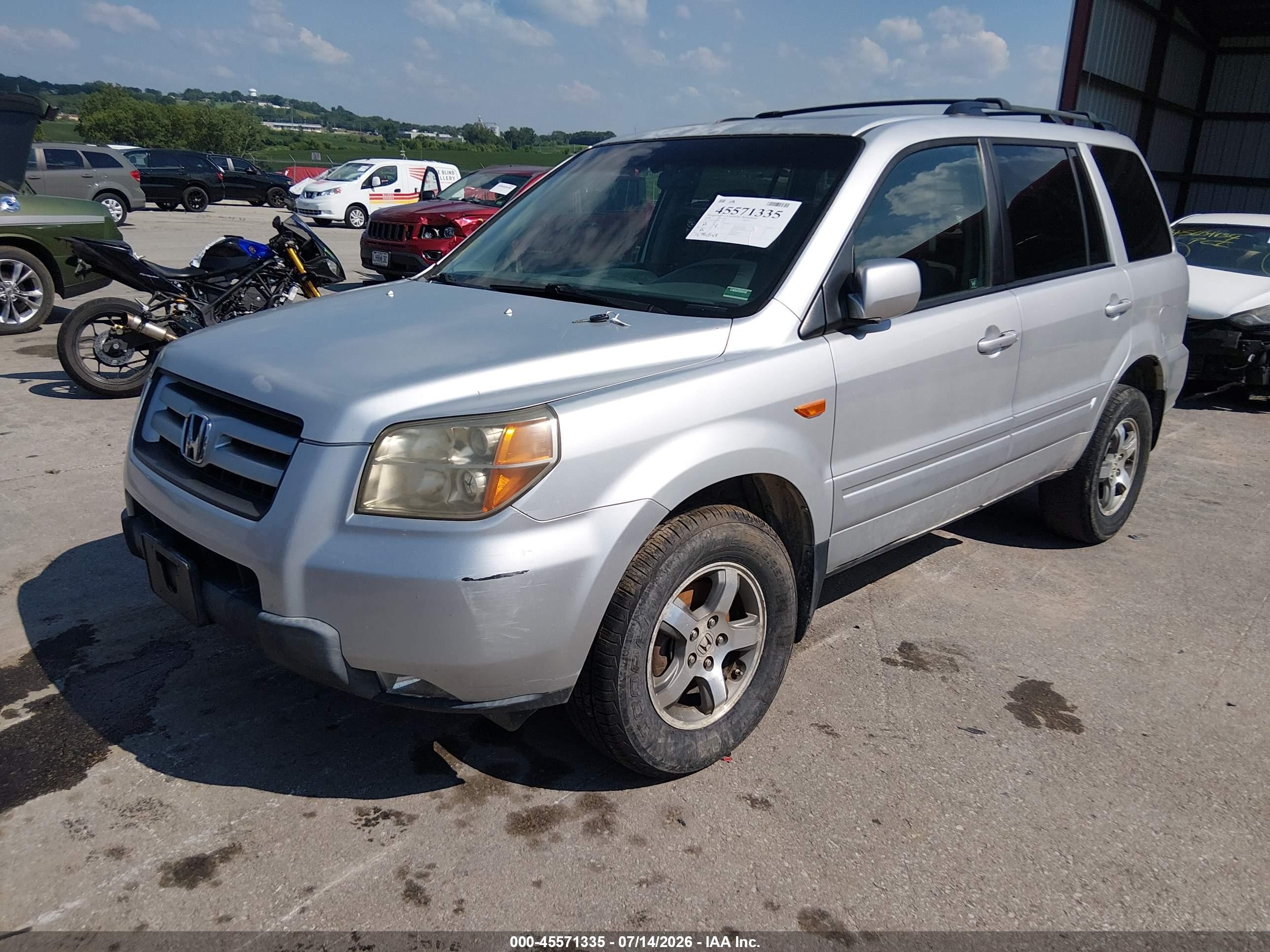 2008 Honda Pilot Se Silver vin: 5FNYF28398B027352