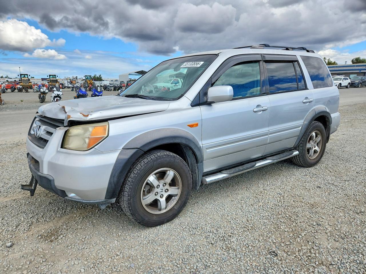 2007 Honda Pilot Ex Silver vin: 5FNYF28407B012326