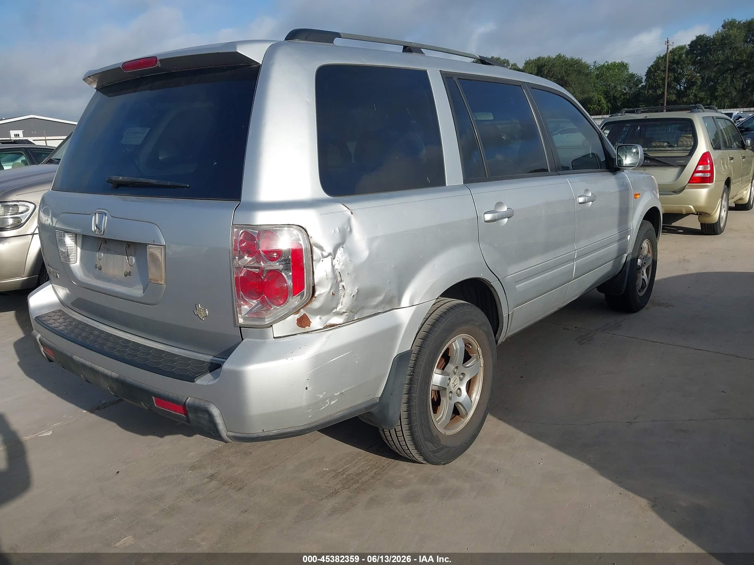 2007 Honda Pilot Ex Silver vin: 5FNYF28407B033452