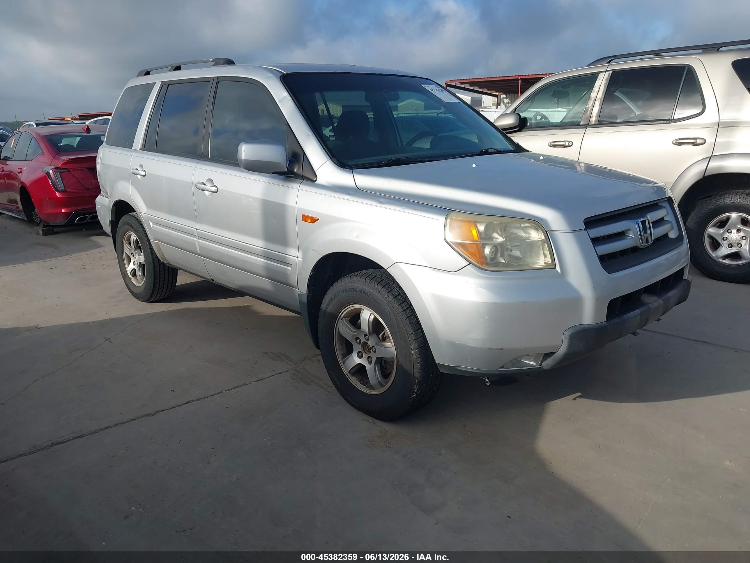 2007 Honda Pilot Ex Silver vin: 5FNYF28407B033452