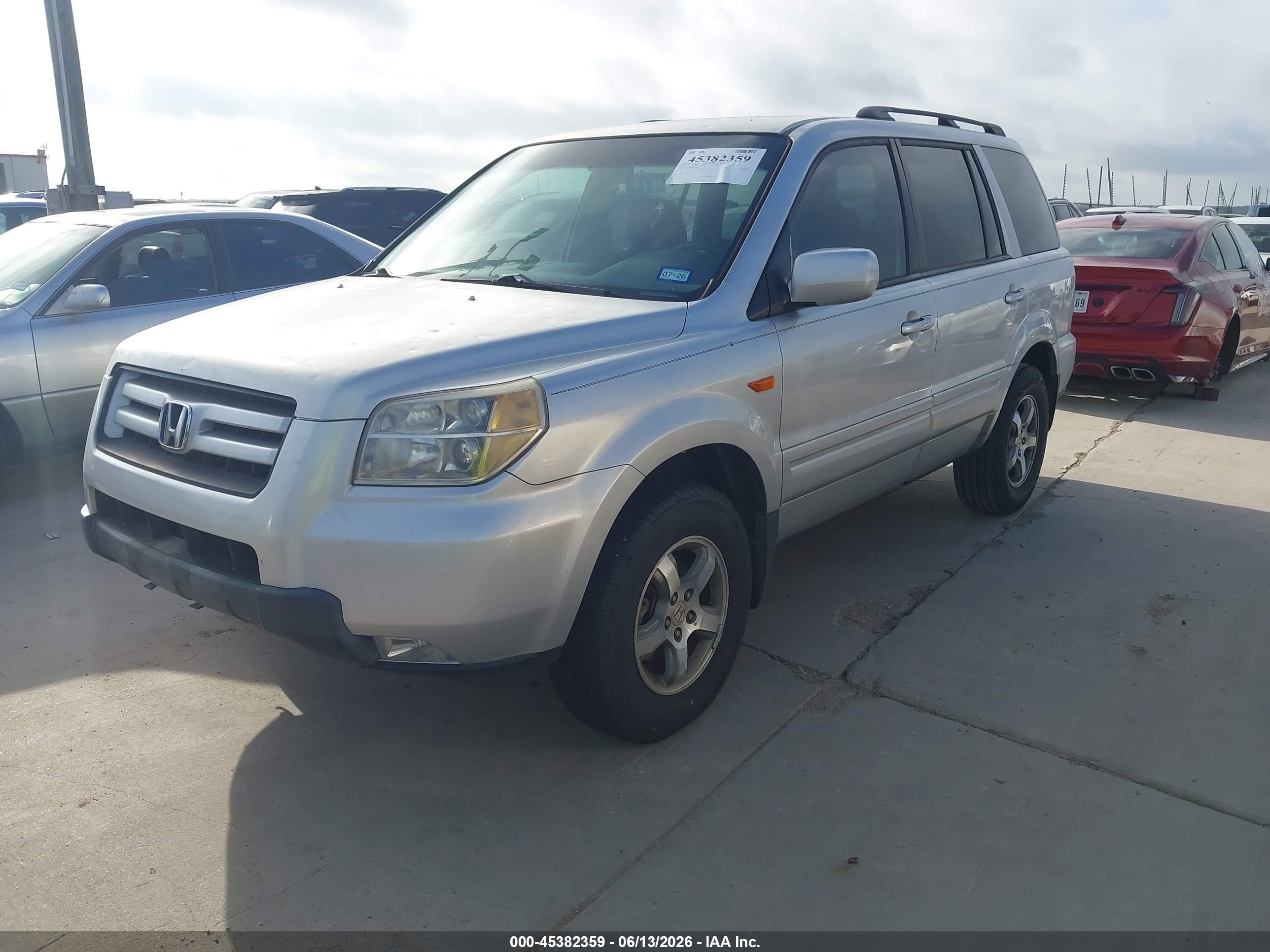 2007 Honda Pilot Ex Silver vin: 5FNYF28407B033452