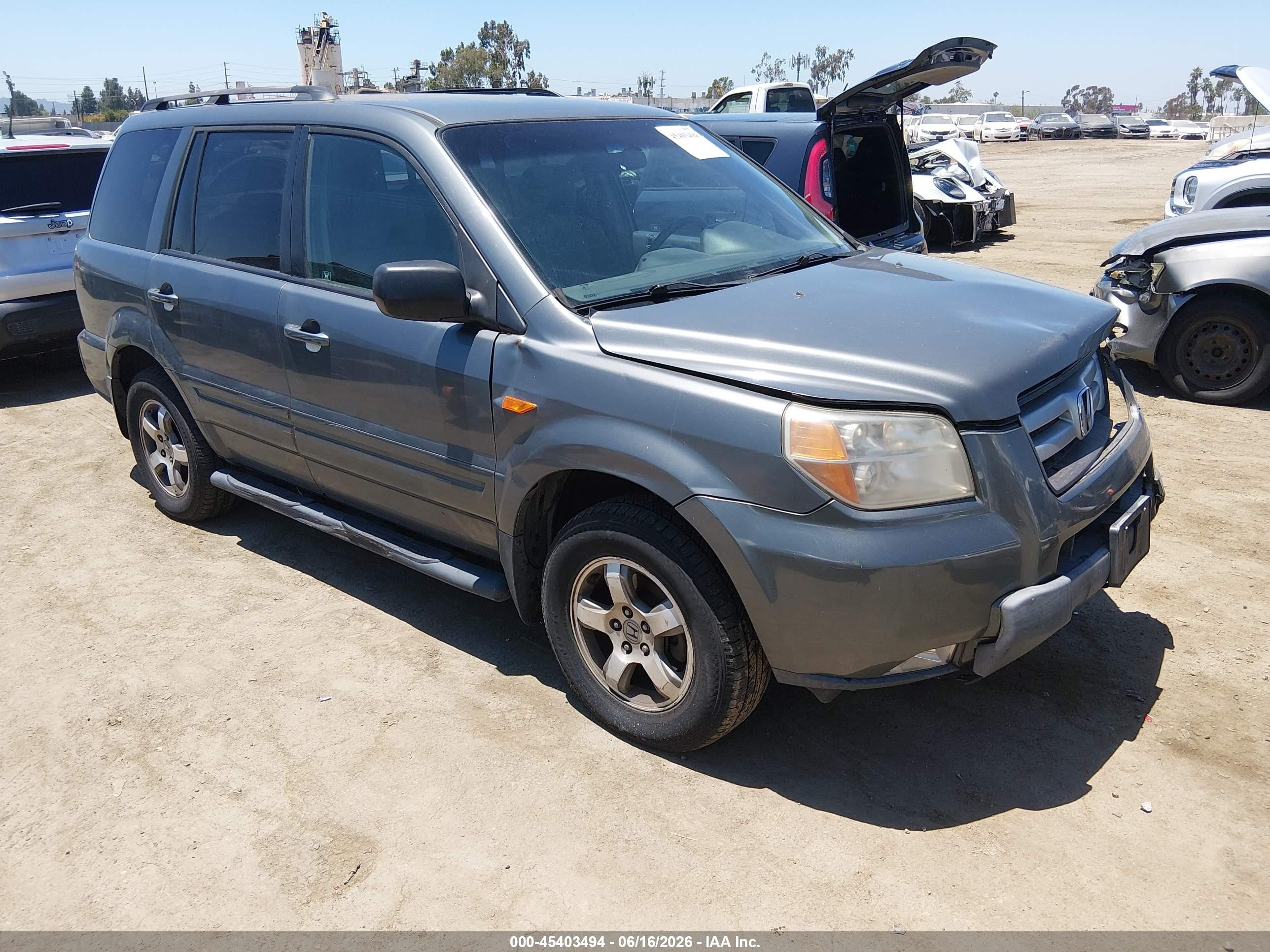 2008 Honda Pilot Ex Gray vin: 5FNYF28408B012912