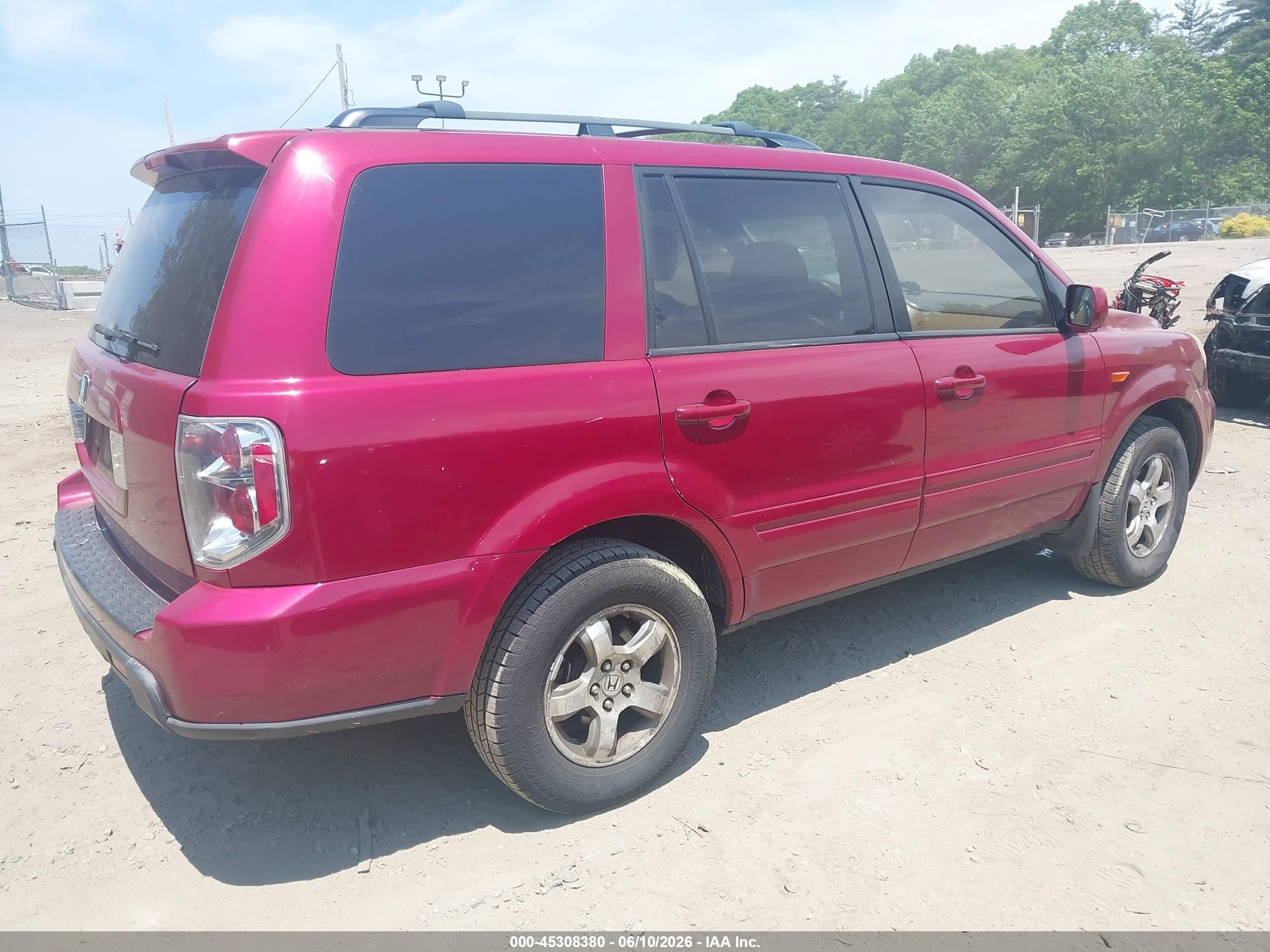 2006 Honda Pilot Ex Burgundy vin: 5FNYF28416B003410