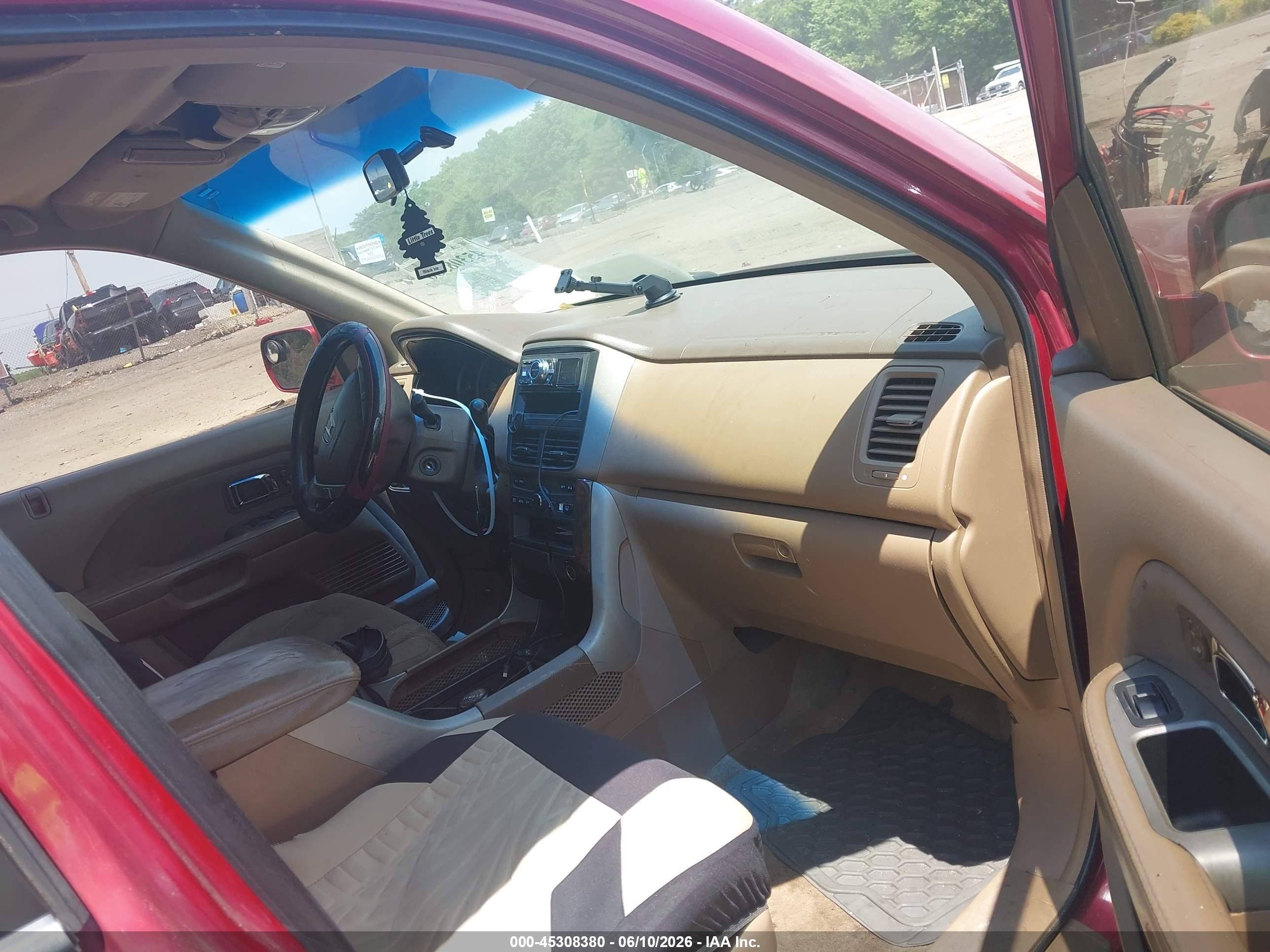 2006 Honda Pilot Ex Burgundy vin: 5FNYF28416B003410