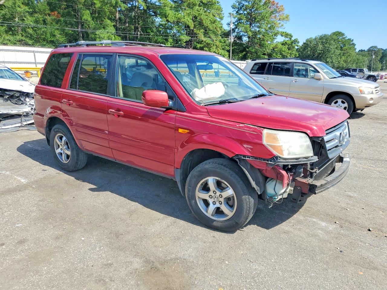 2006 Honda Pilot Ex Maroon vin: 5FNYF28416B041669