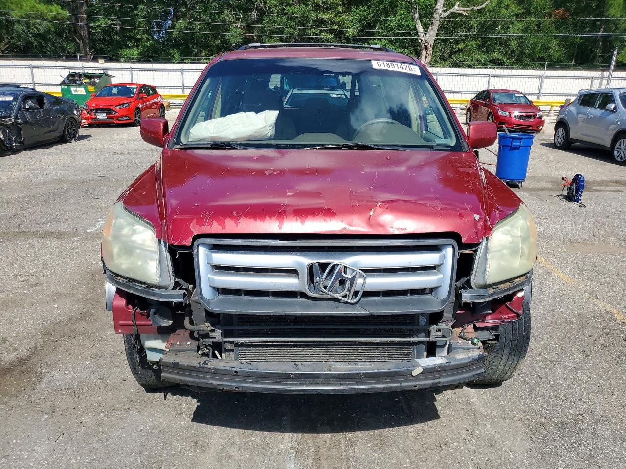 2006 Honda Pilot Ex Maroon vin: 5FNYF28416B041669