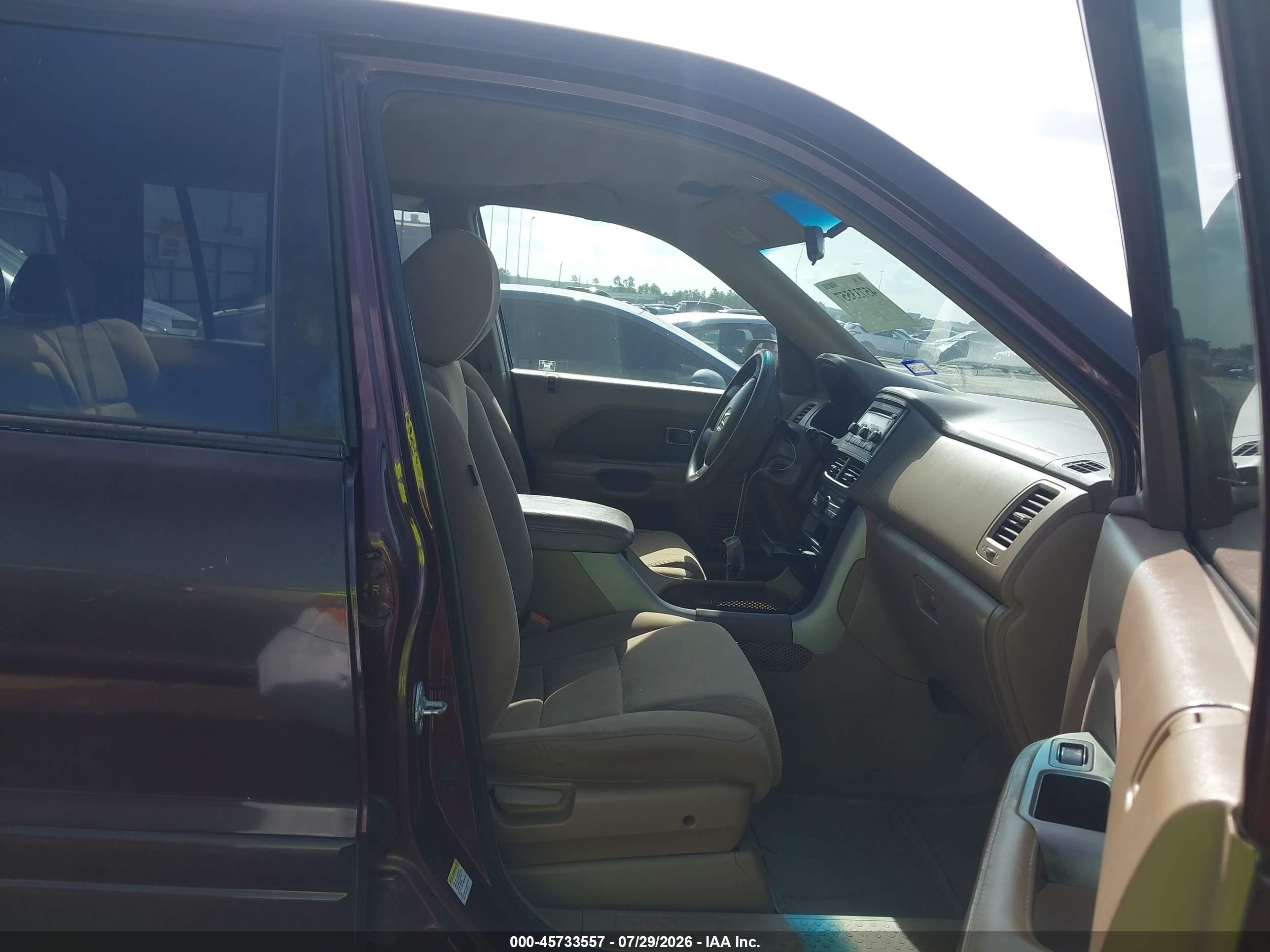 2007 Honda Pilot Ex Purple vin: 5FNYF28417B001013