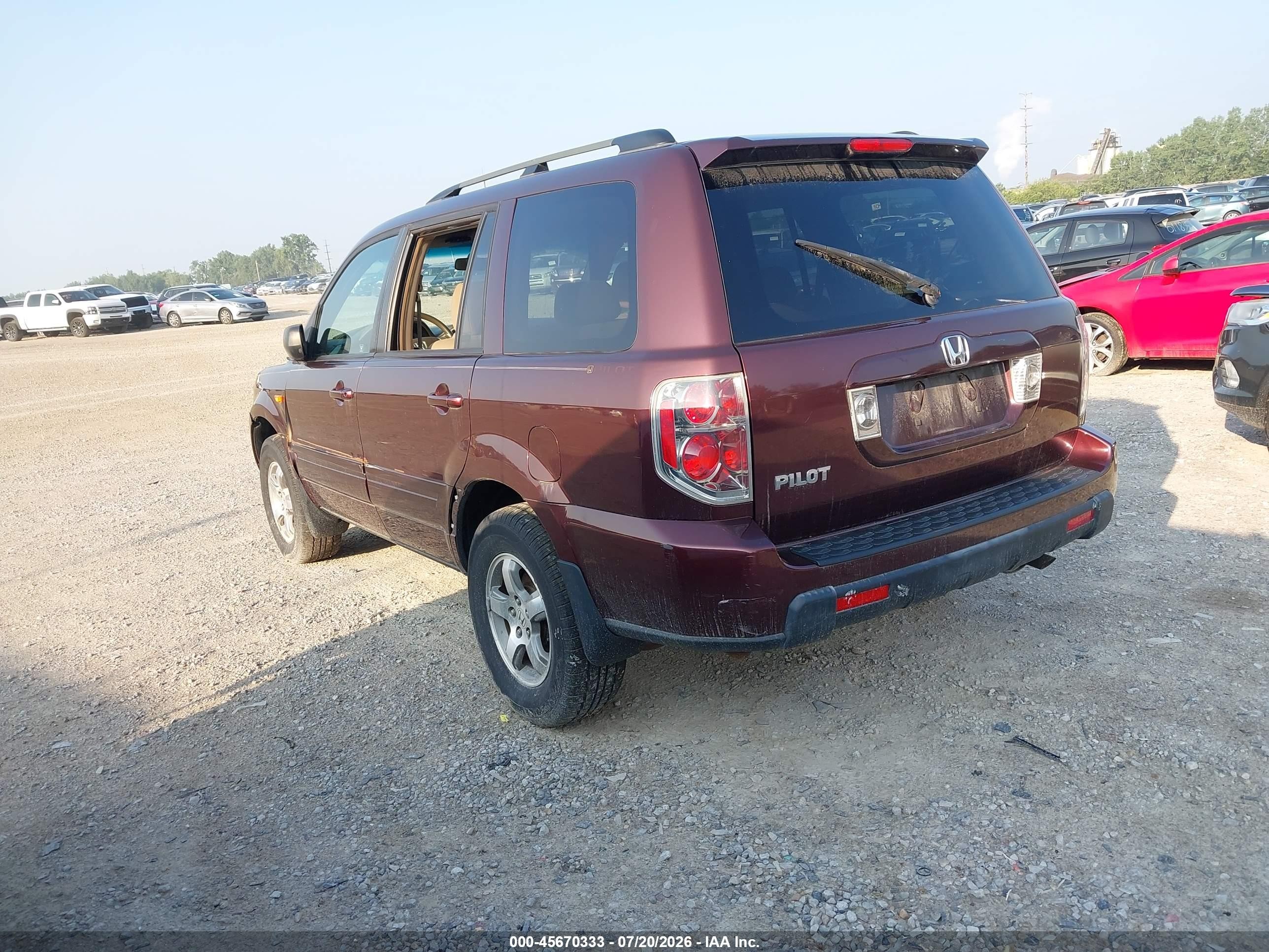 2008 Honda Pilot Ex Red vin: 5FNYF28418B009257
