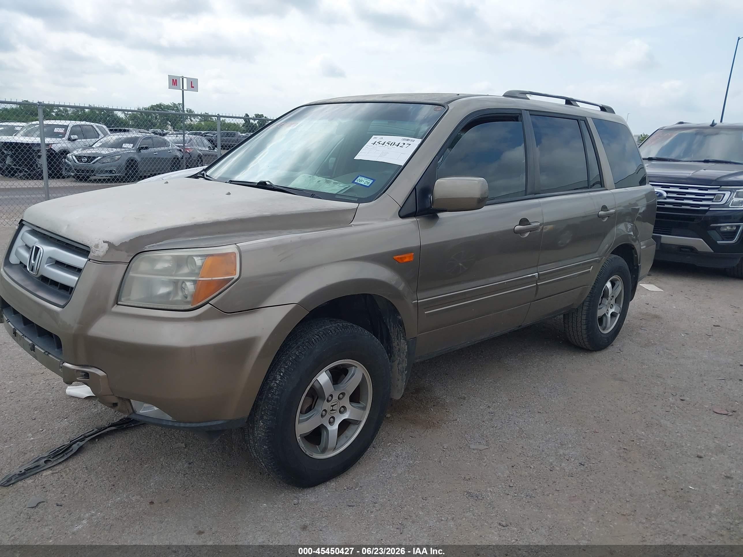 2008 Honda Pilot Ex Gold vin: 5FNYF28418B016838
