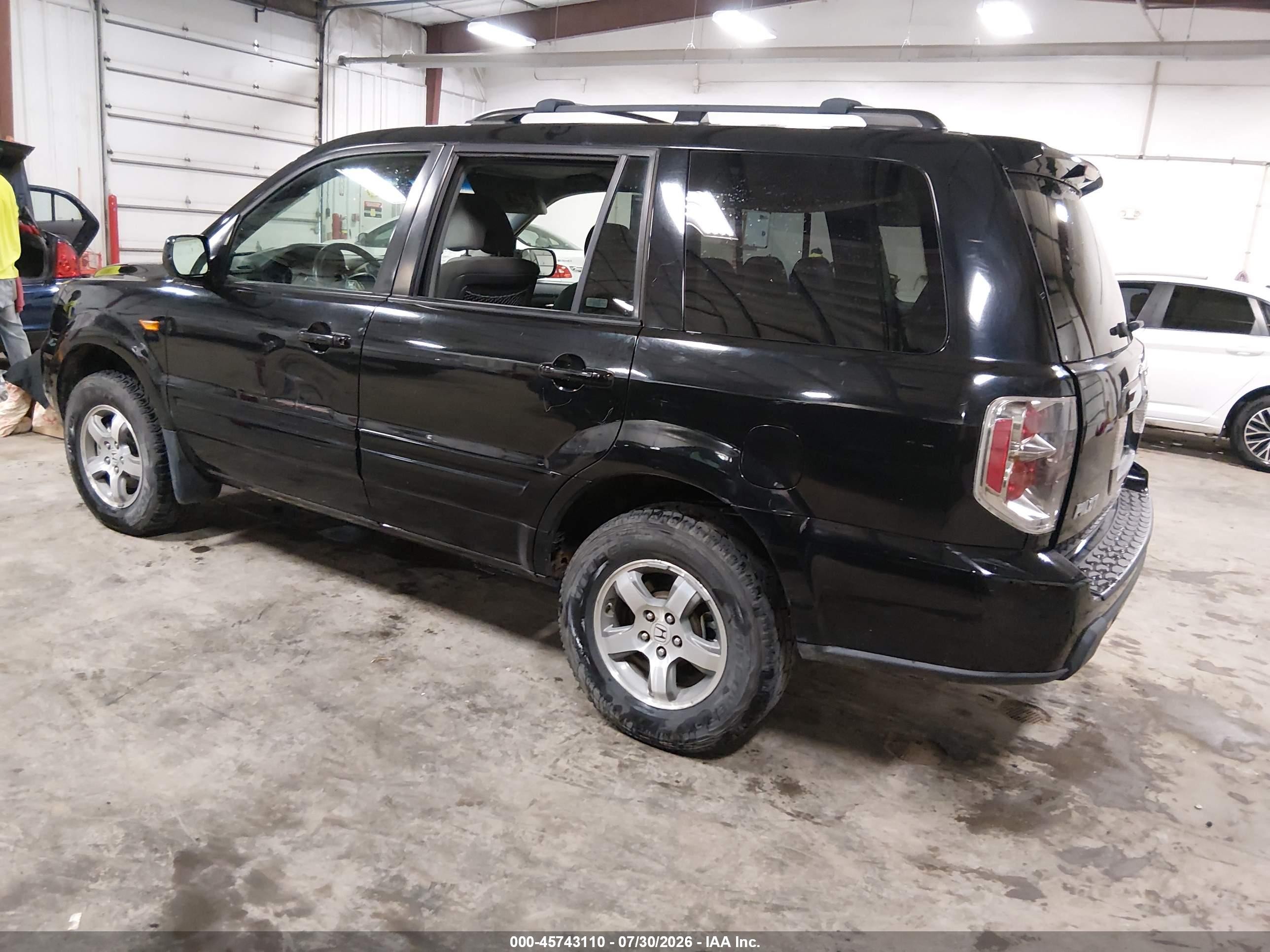 2007 Honda Pilot Ex Black vin: 5FNYF28427B003630