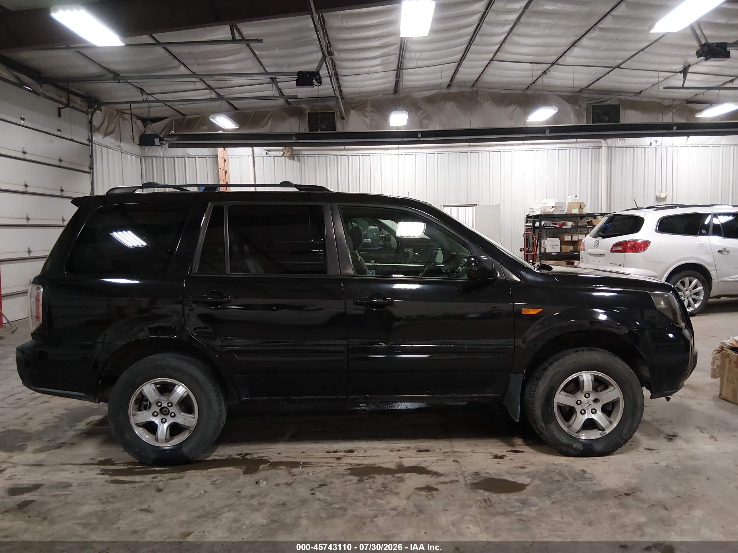 2007 Honda Pilot Ex Black vin: 5FNYF28427B003630