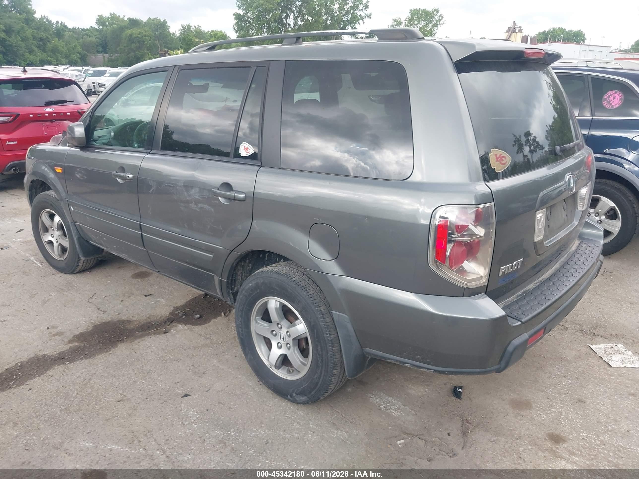2007 Honda Pilot Ex Gray vin: 5FNYF28427B010397