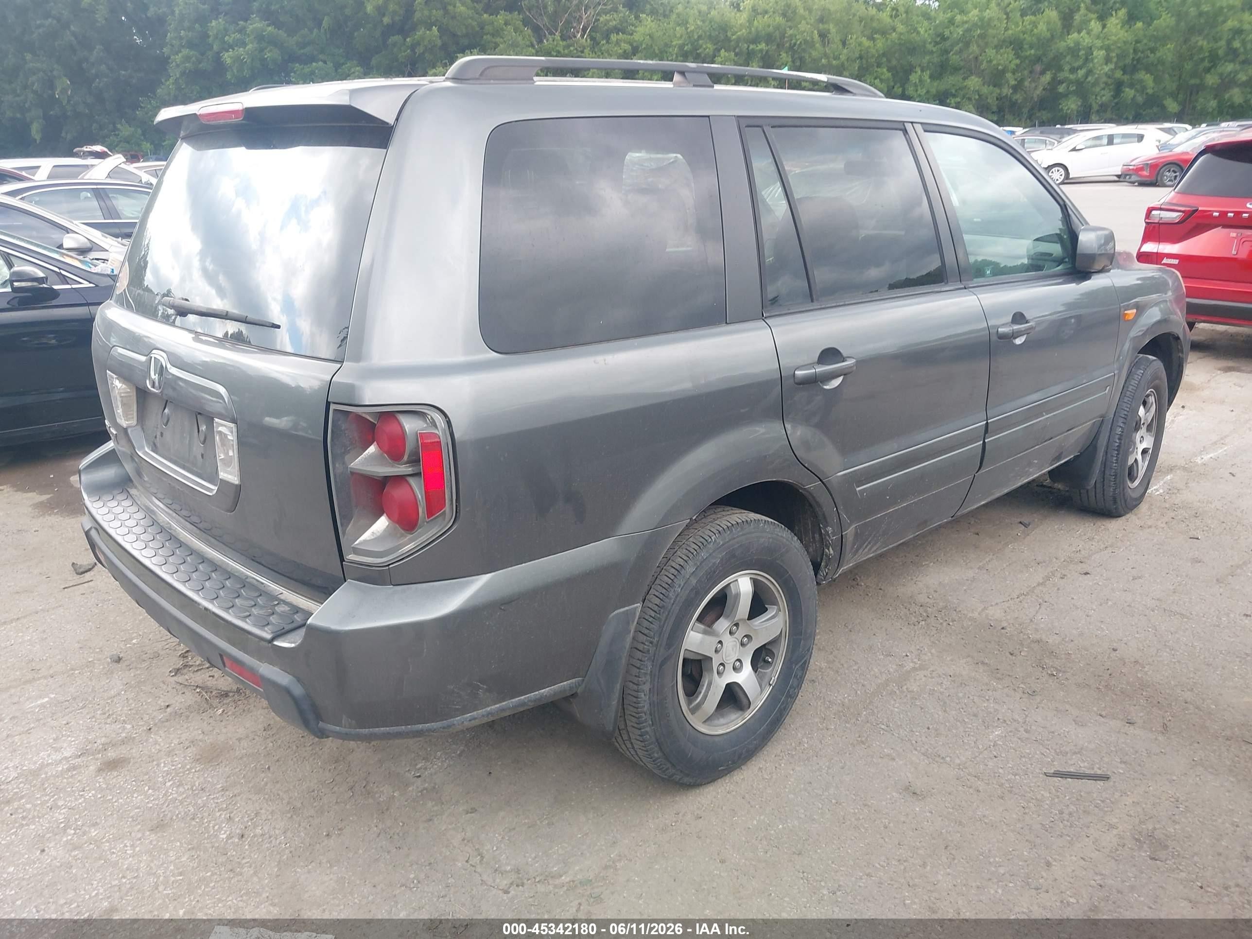 2007 Honda Pilot Ex Gray vin: 5FNYF28427B010397