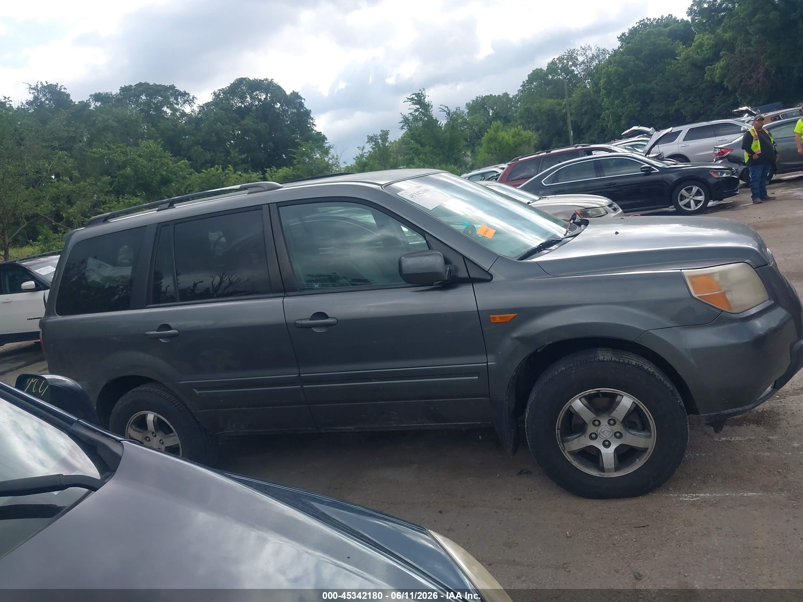 2007 Honda Pilot Ex Gray vin: 5FNYF28427B010397