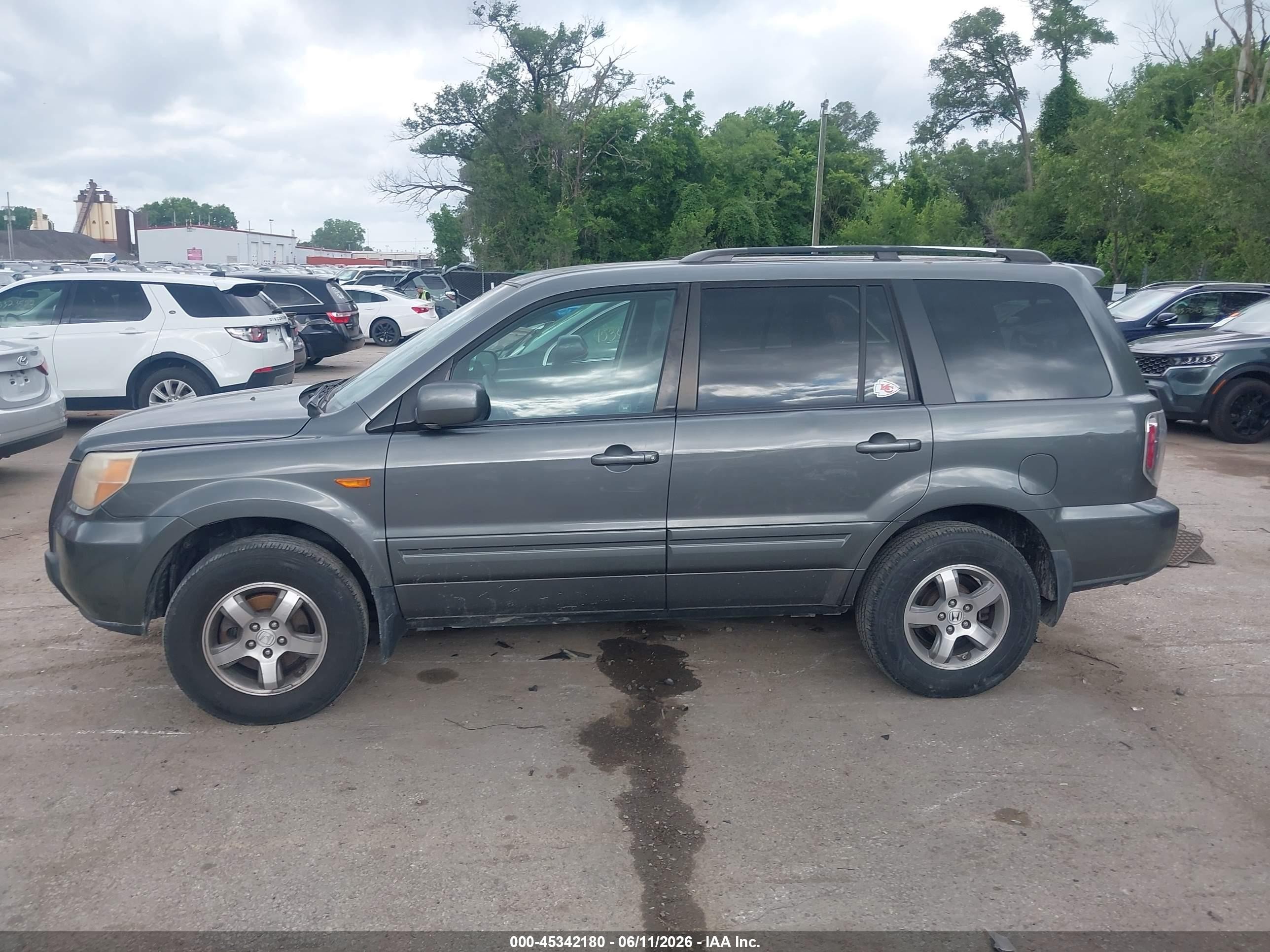 2007 Honda Pilot Ex Gray vin: 5FNYF28427B010397