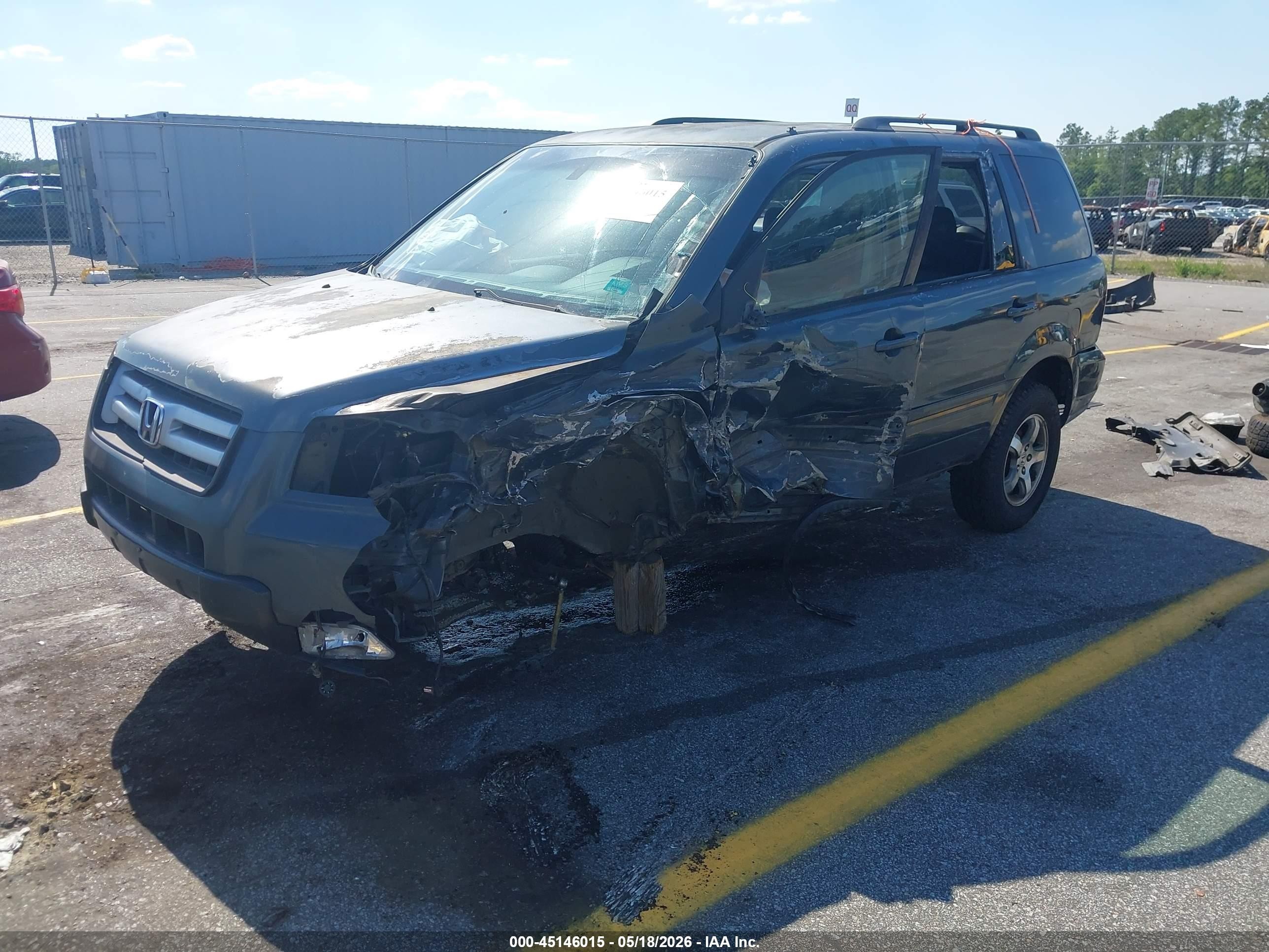 2006 Honda Pilot Ex Серый vin: 5FNYF28446B025434