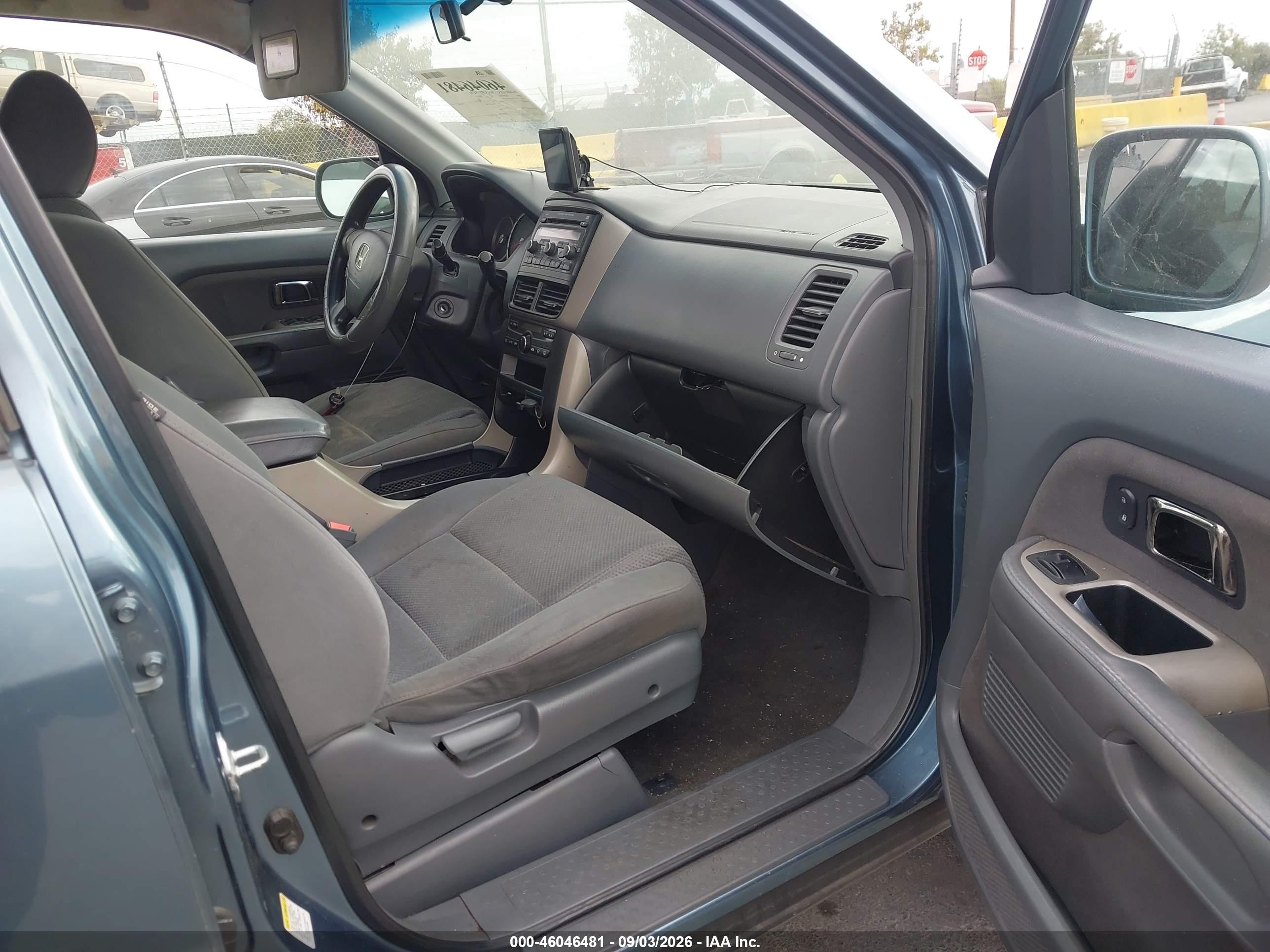 2007 Honda Pilot Ex Blue vin: 5FNYF28447B026956
