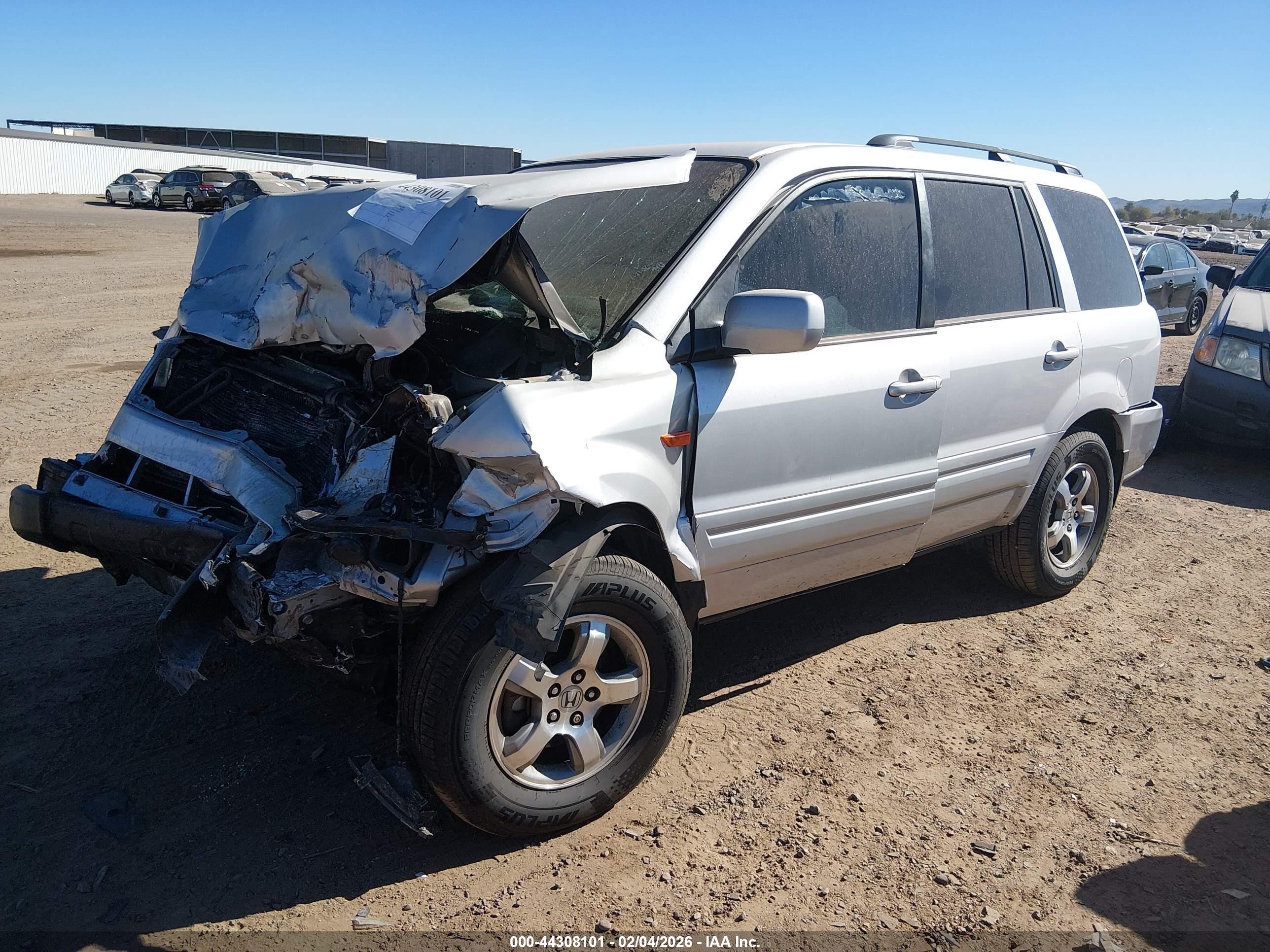 2007 Honda Pilot Ex Серебряный vin: 5FNYF28467B046495