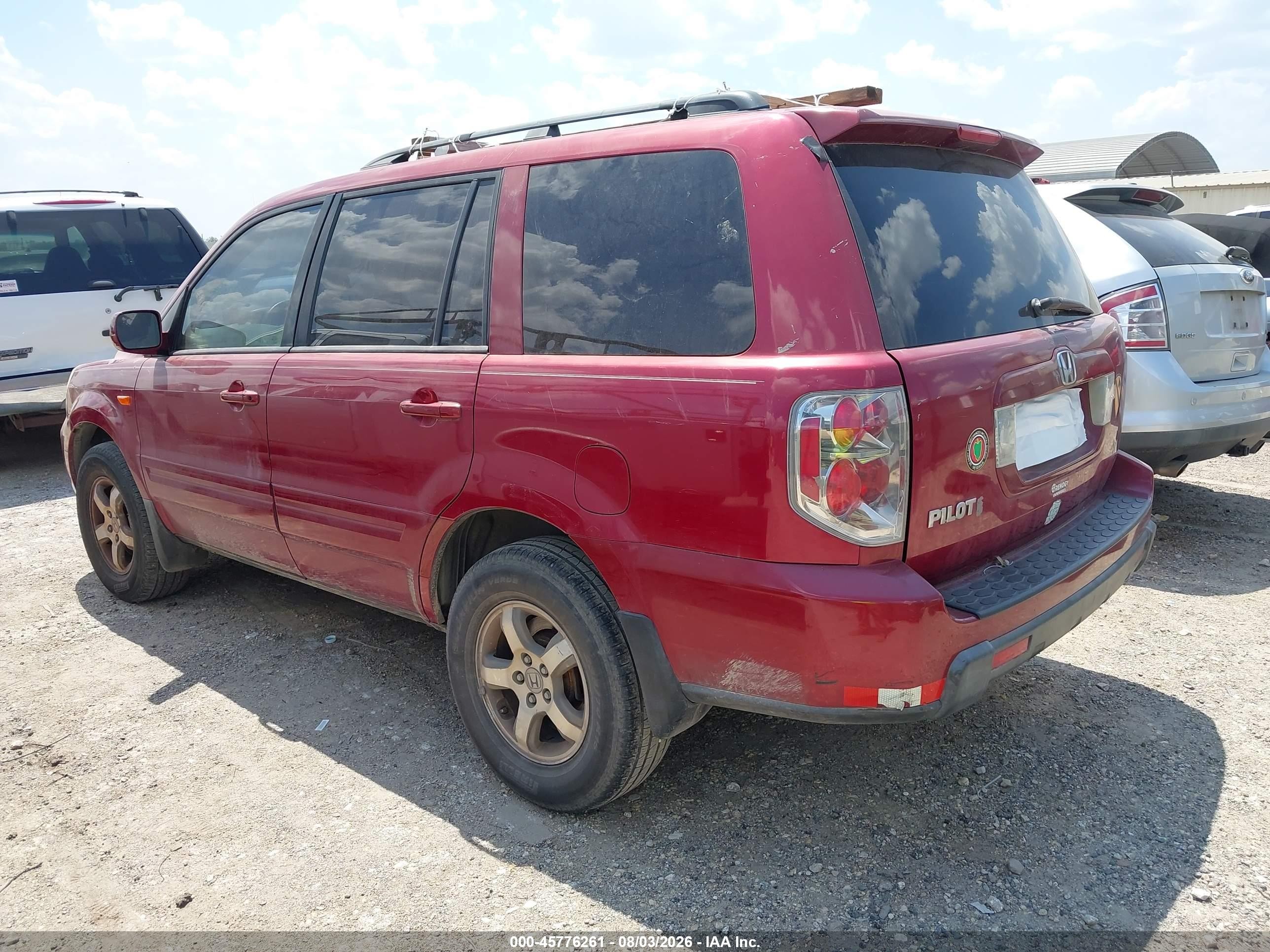 2006 Honda Pilot Ex Burgundy vin: 5FNYF28476B019613