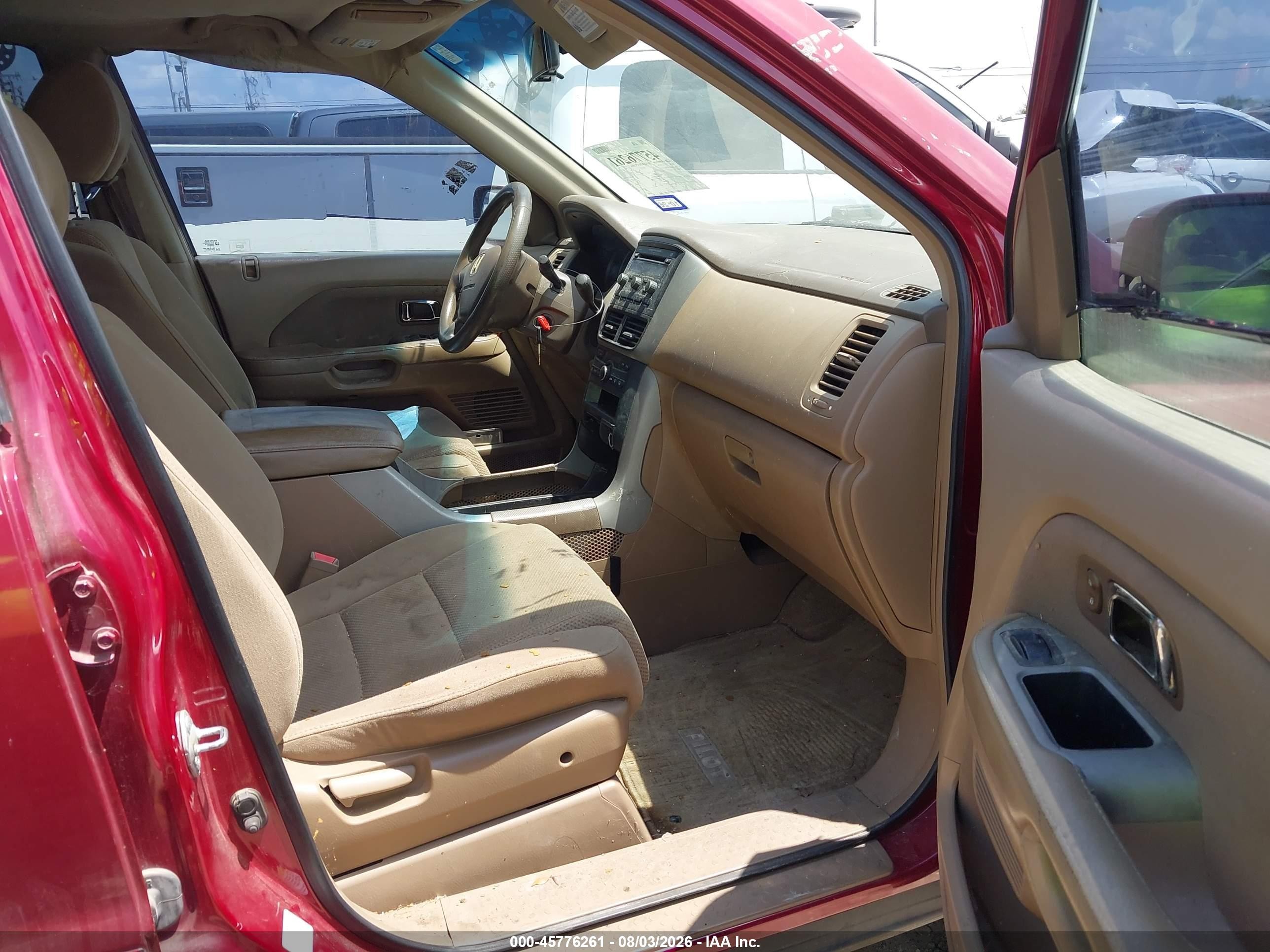 2006 Honda Pilot Ex Burgundy vin: 5FNYF28476B019613