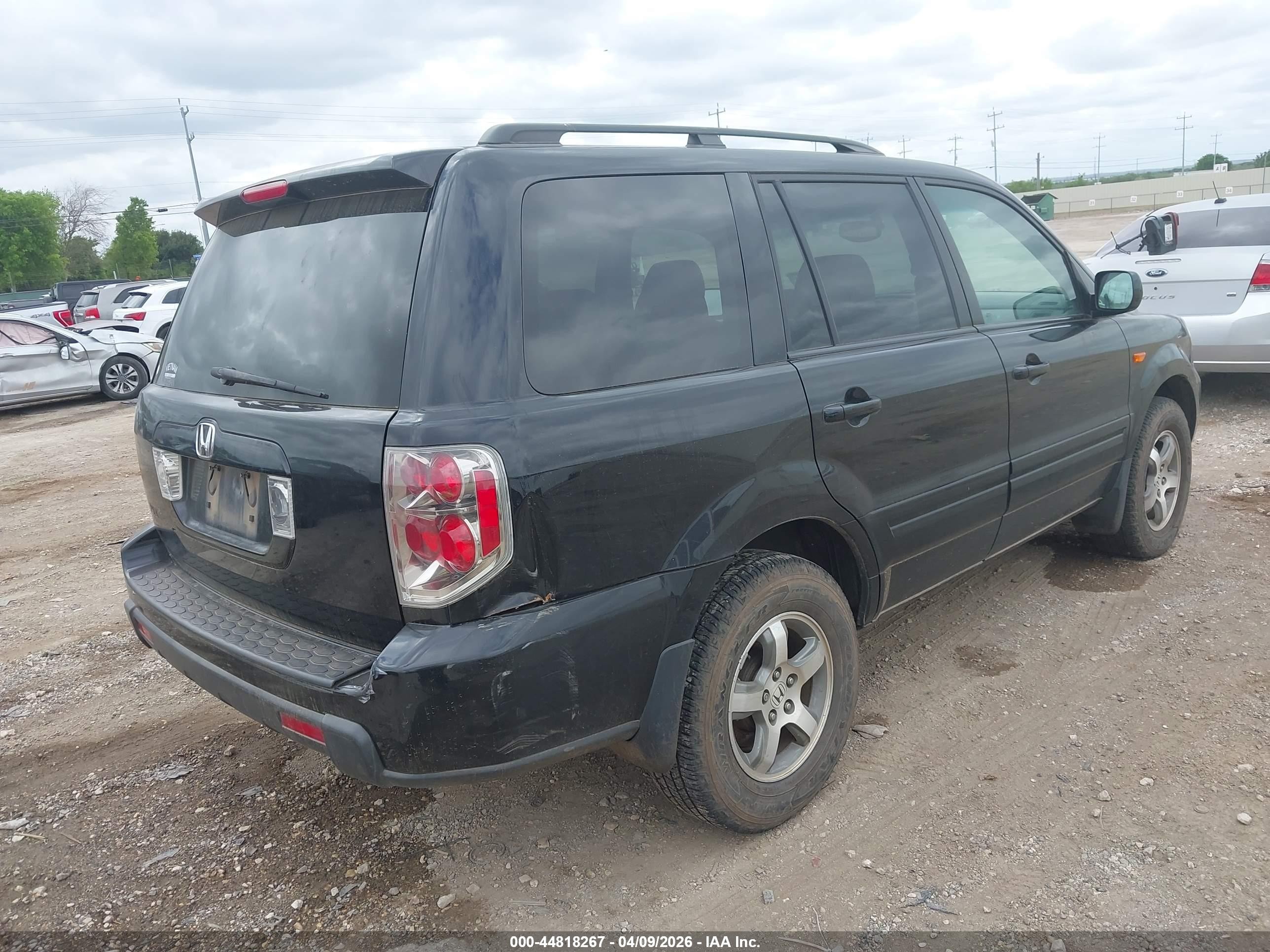 2007 Honda Pilot Ex Black vin: 5FNYF28477B009469