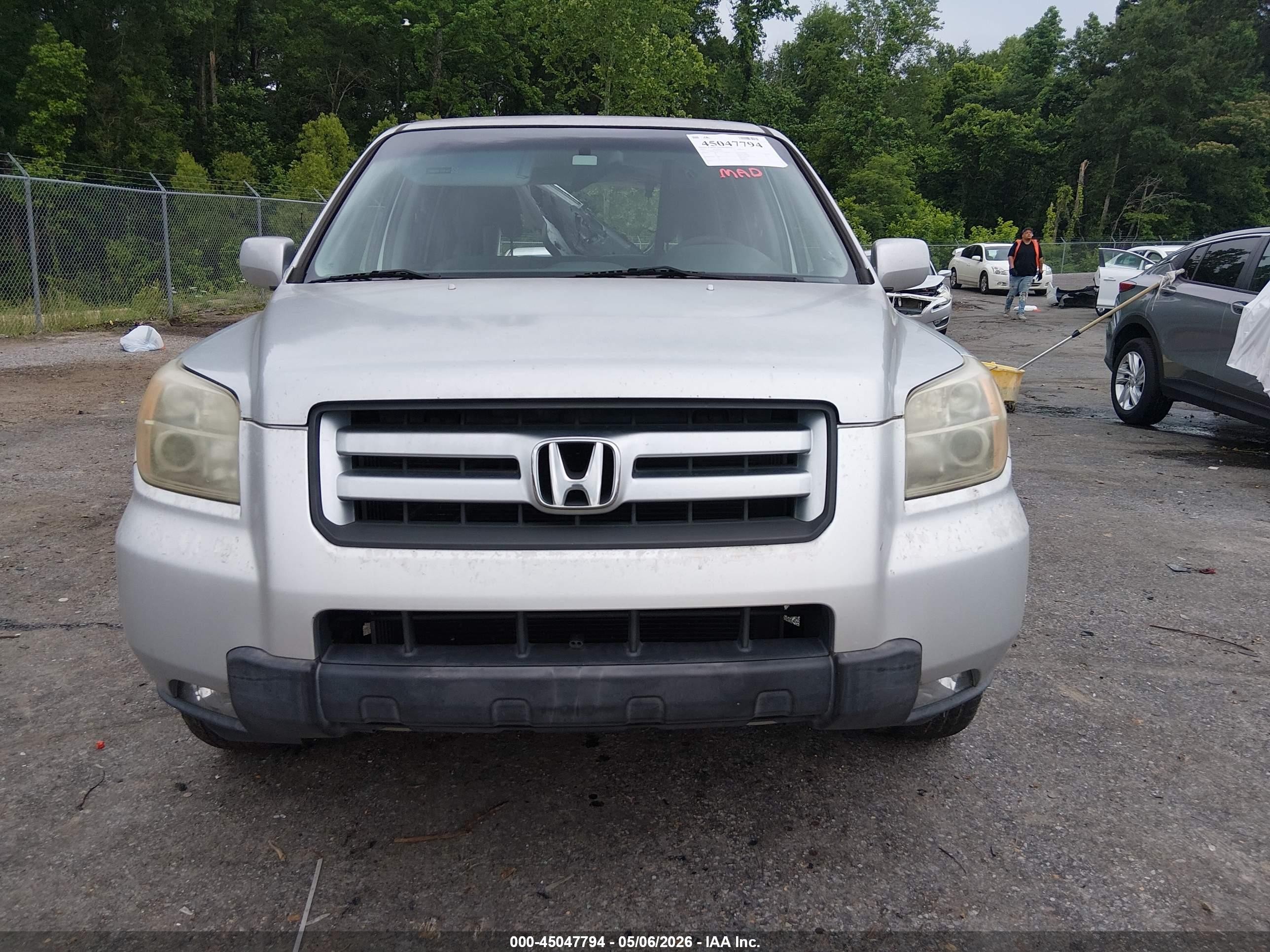 2007 Honda Pilot Ex Silver vin: 5FNYF28477B019483