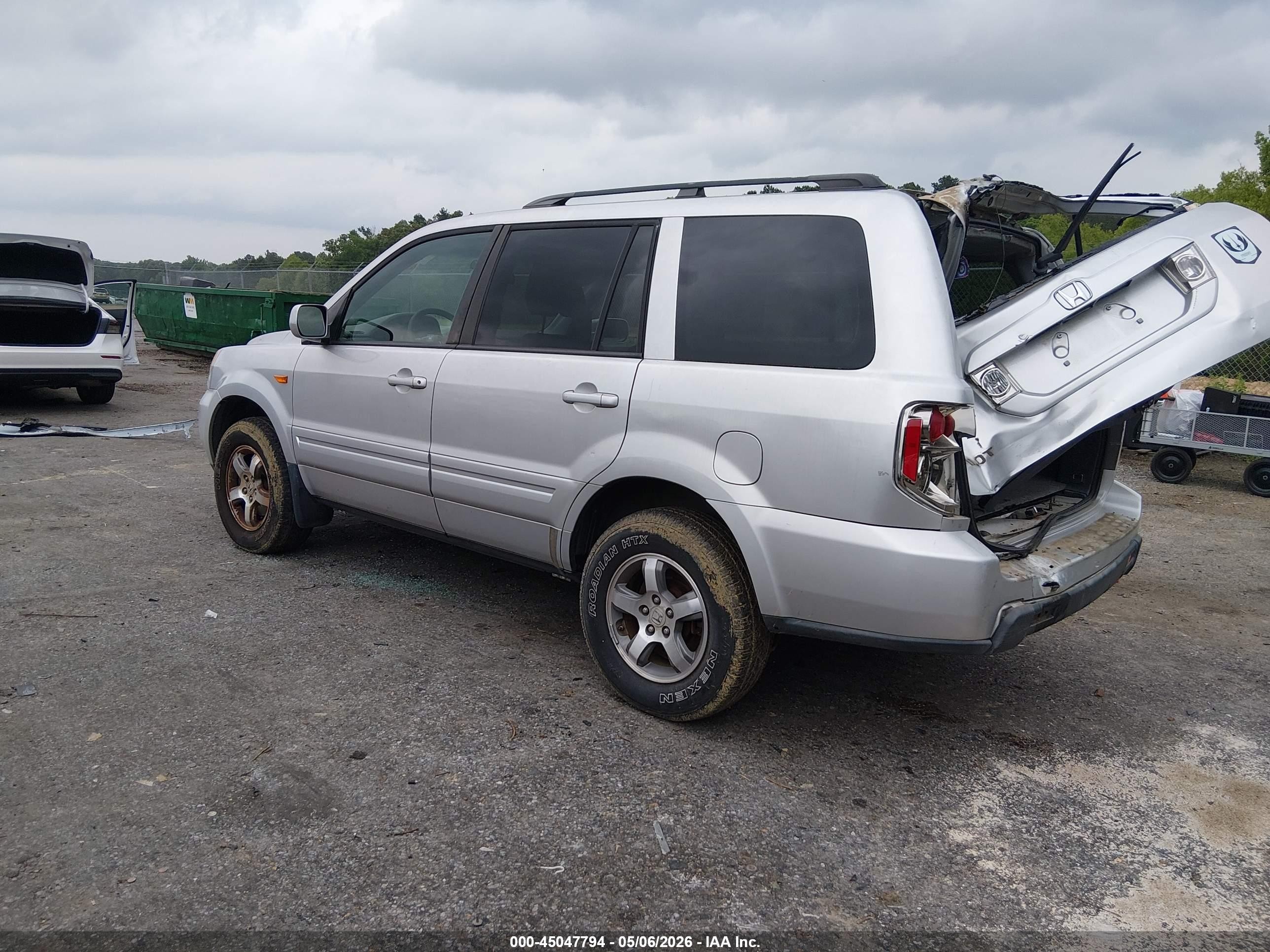 2007 Honda Pilot Ex Silver vin: 5FNYF28477B019483