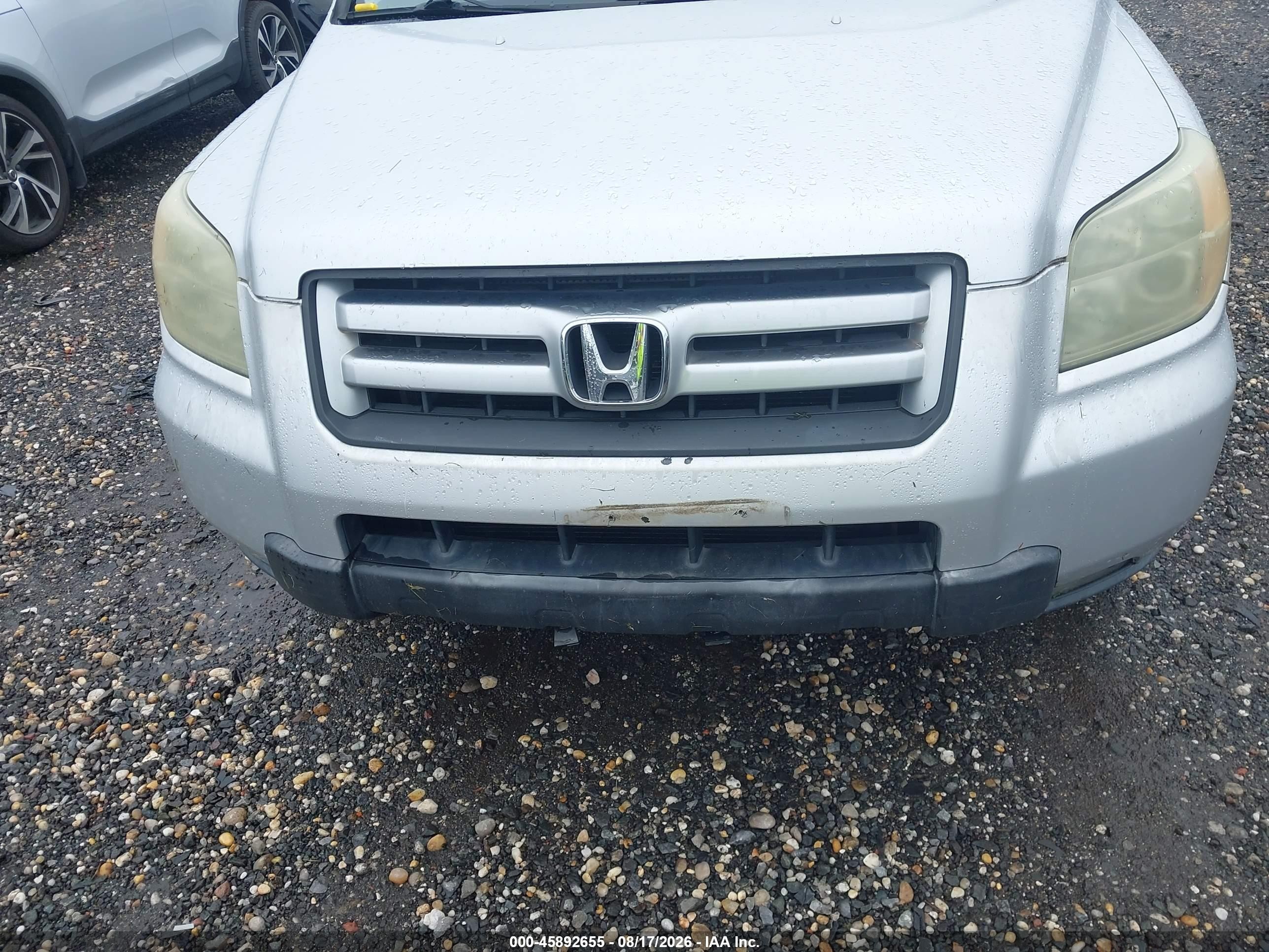 2006 Honda Pilot Ex Silver vin: 5FNYF28486B025727