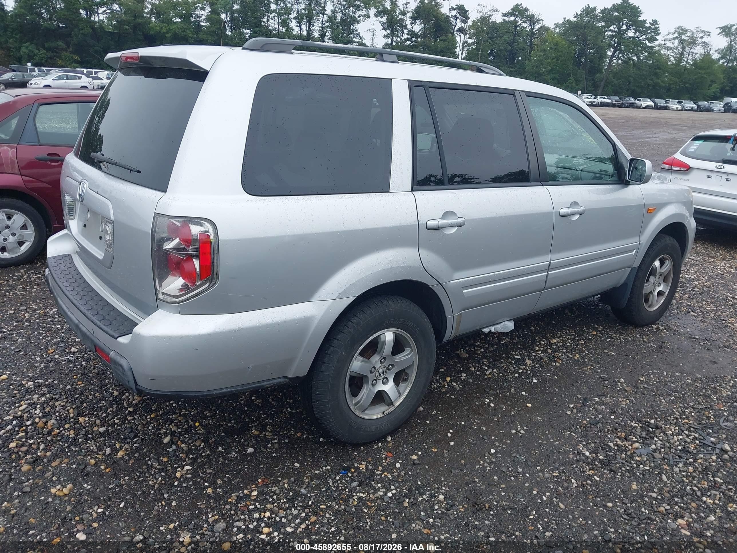 2006 Honda Pilot Ex Silver vin: 5FNYF28486B025727