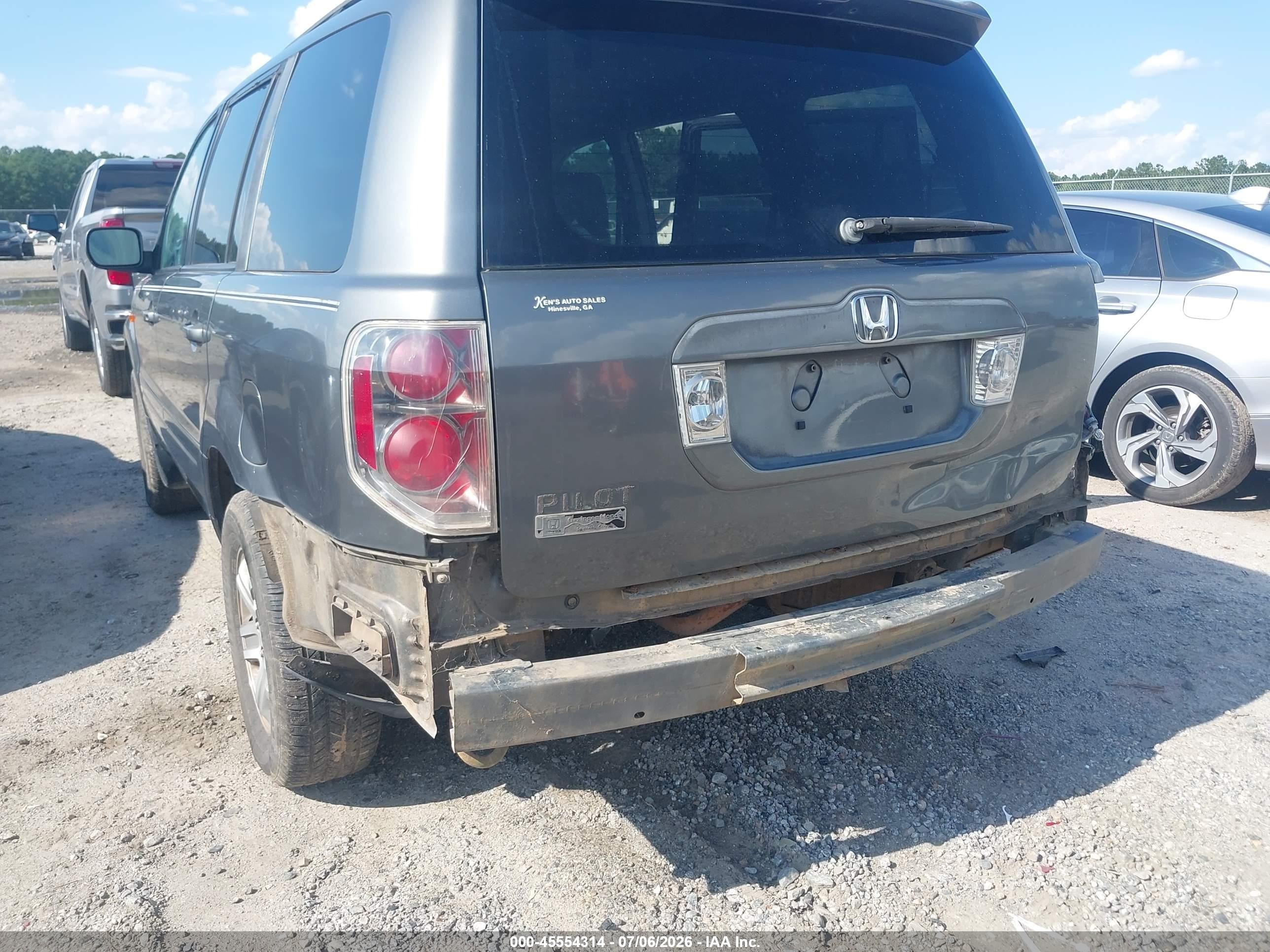 2007 Honda Pilot Ex Gray vin: 5FNYF28487B034445