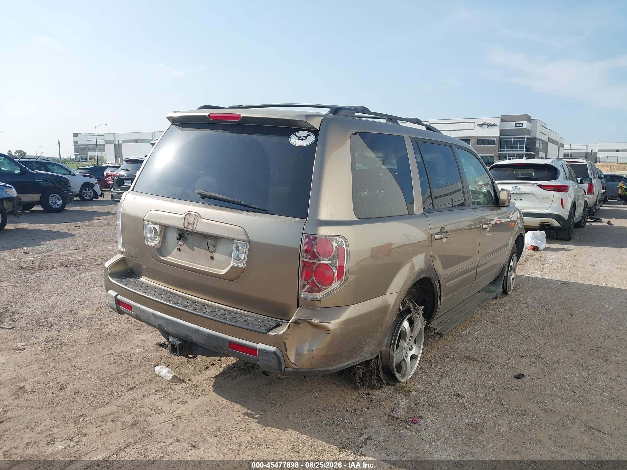 2008 Honda Pilot Ex Beige vin: 5FNYF28488B025553