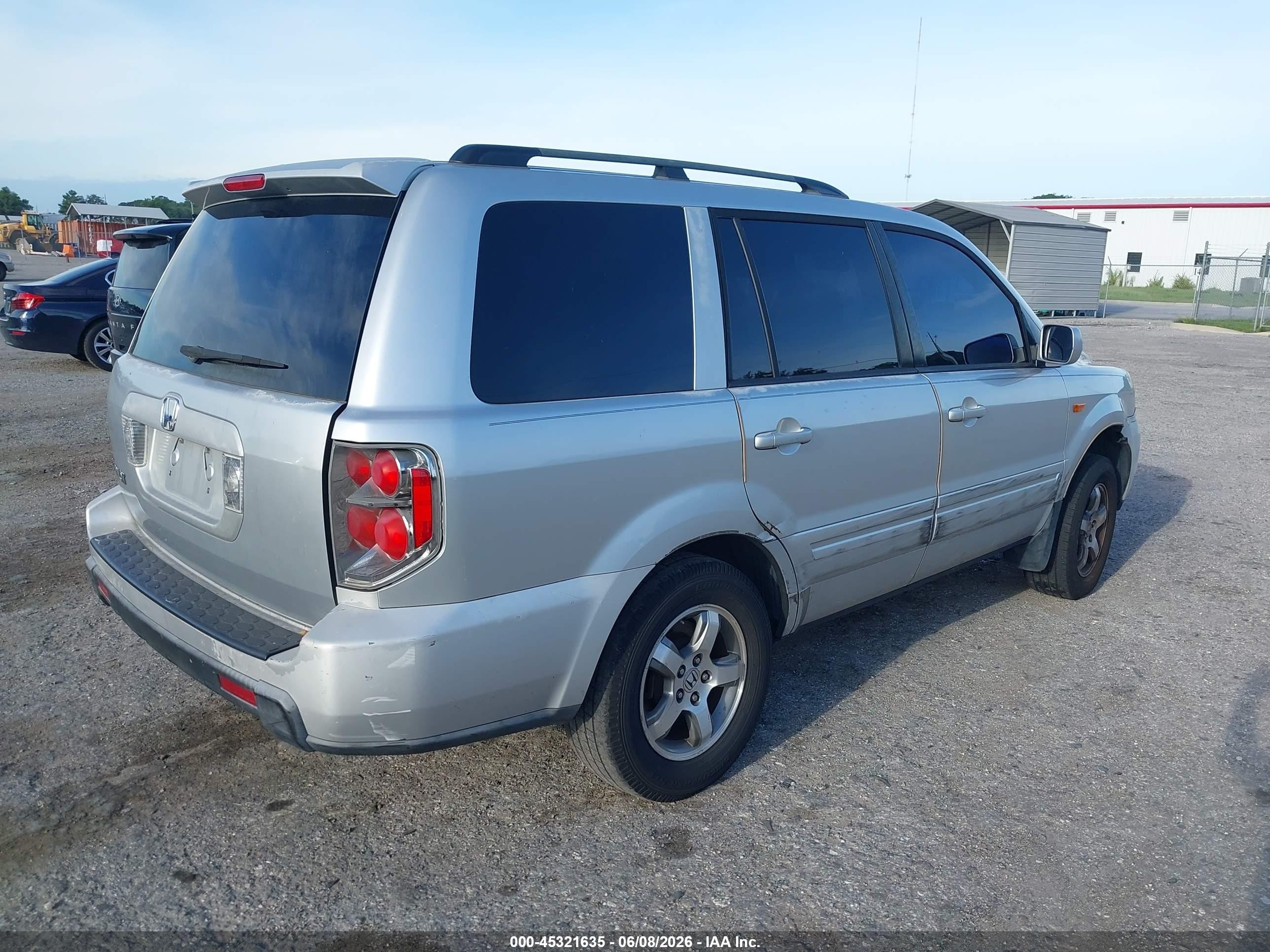 2006 Honda Pilot Ex Silver vin: 5FNYF28496B021556