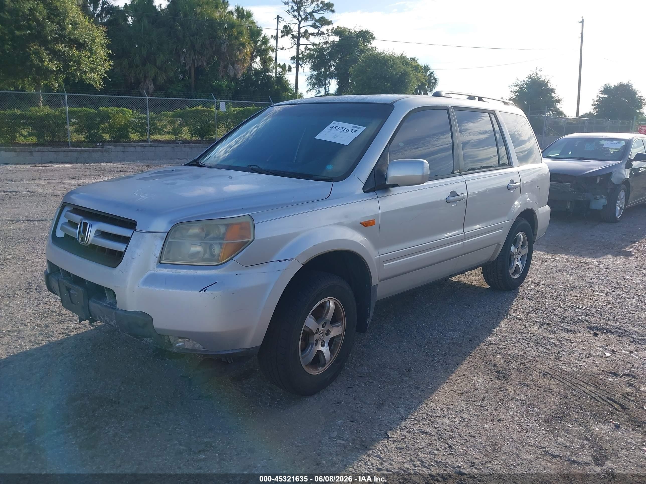2006 Honda Pilot Ex Silver vin: 5FNYF28496B021556
