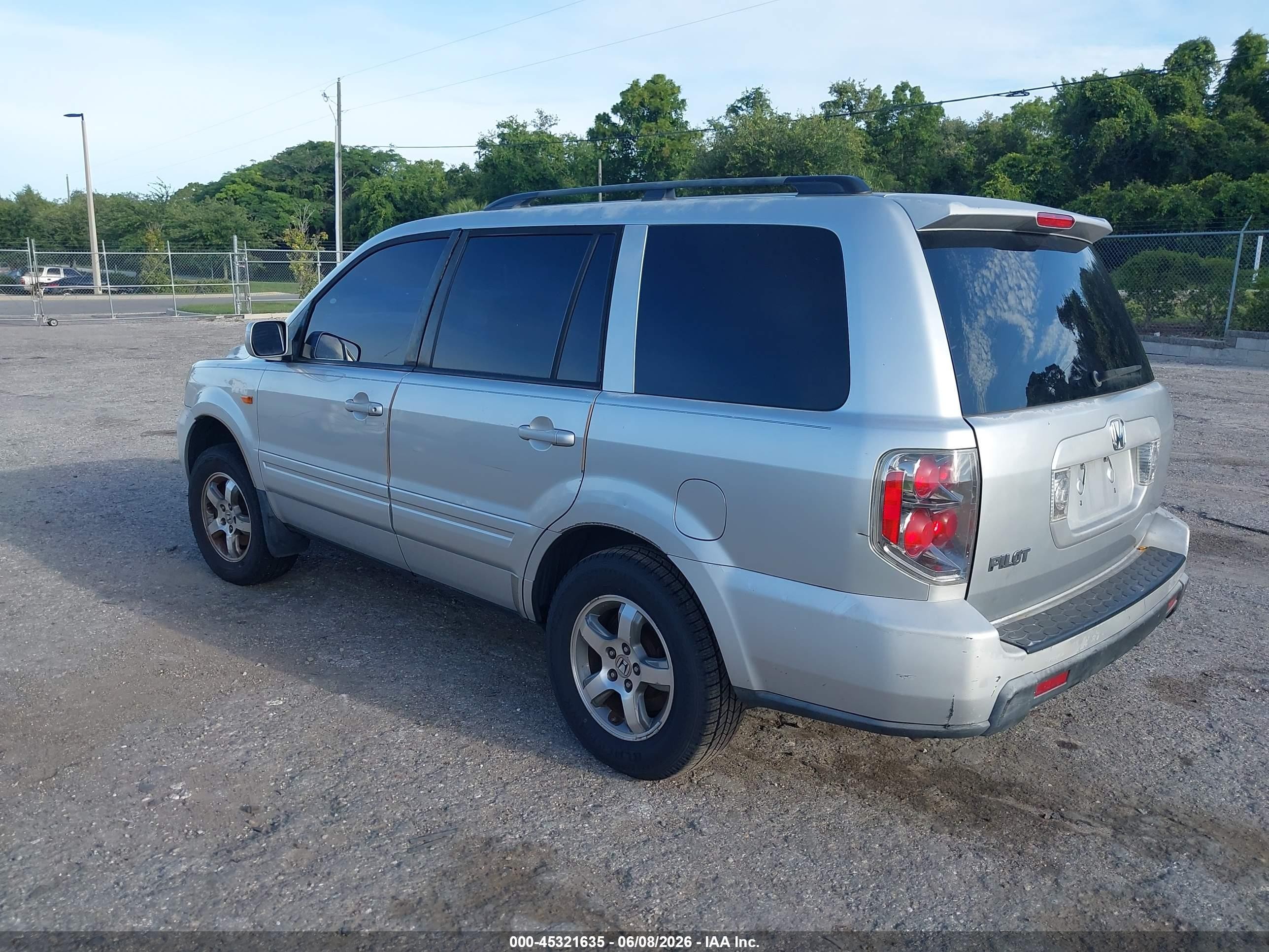 2006 Honda Pilot Ex Silver vin: 5FNYF28496B021556