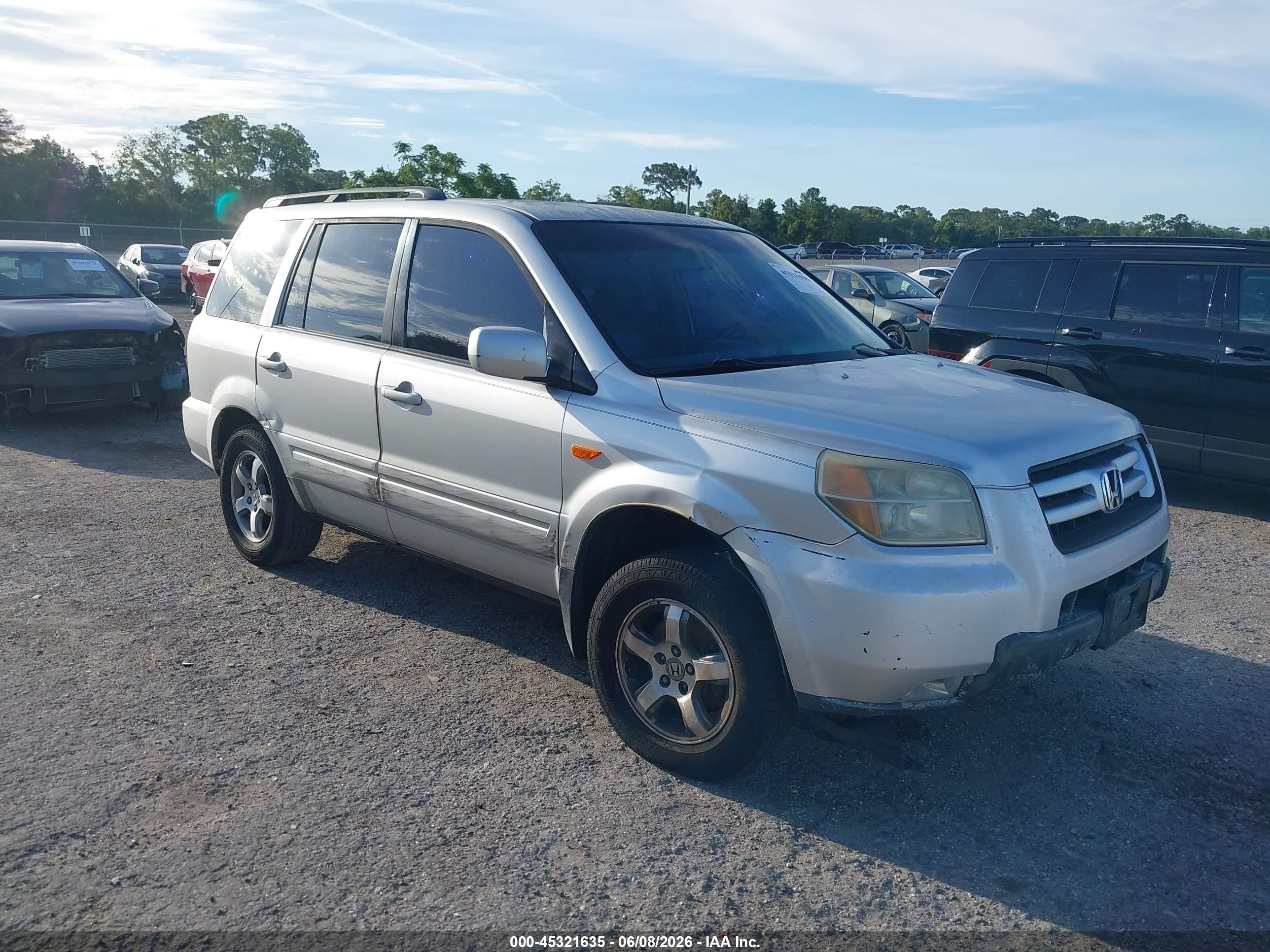 2006 Honda Pilot Ex Silver vin: 5FNYF28496B021556