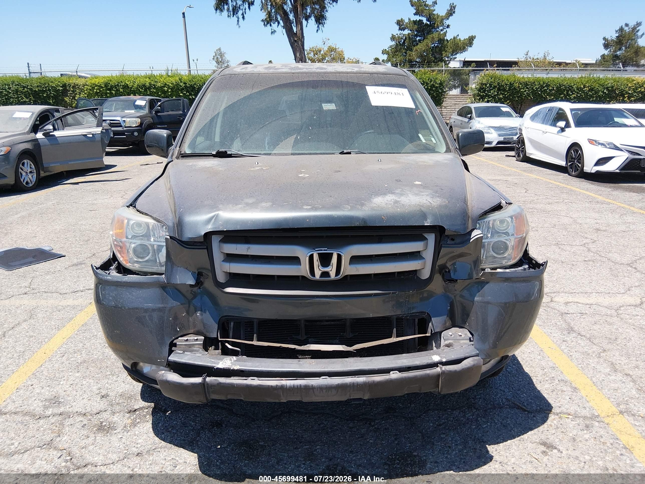 2006 Honda Pilot Ex Gray vin: 5FNYF284X6B030038