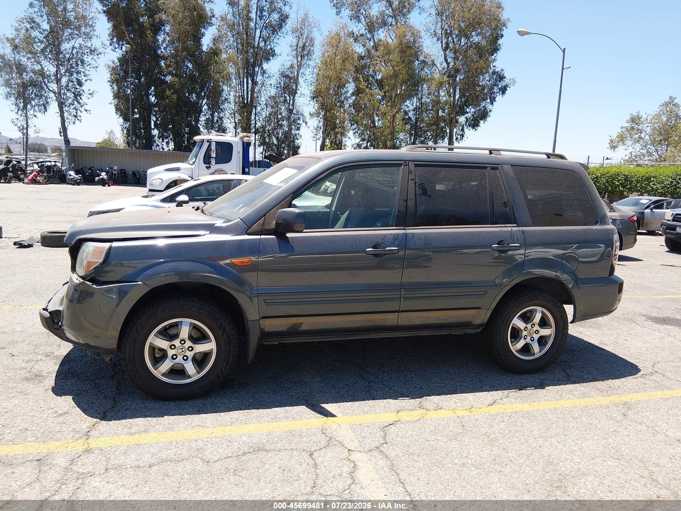 2006 Honda Pilot Ex Gray vin: 5FNYF284X6B030038