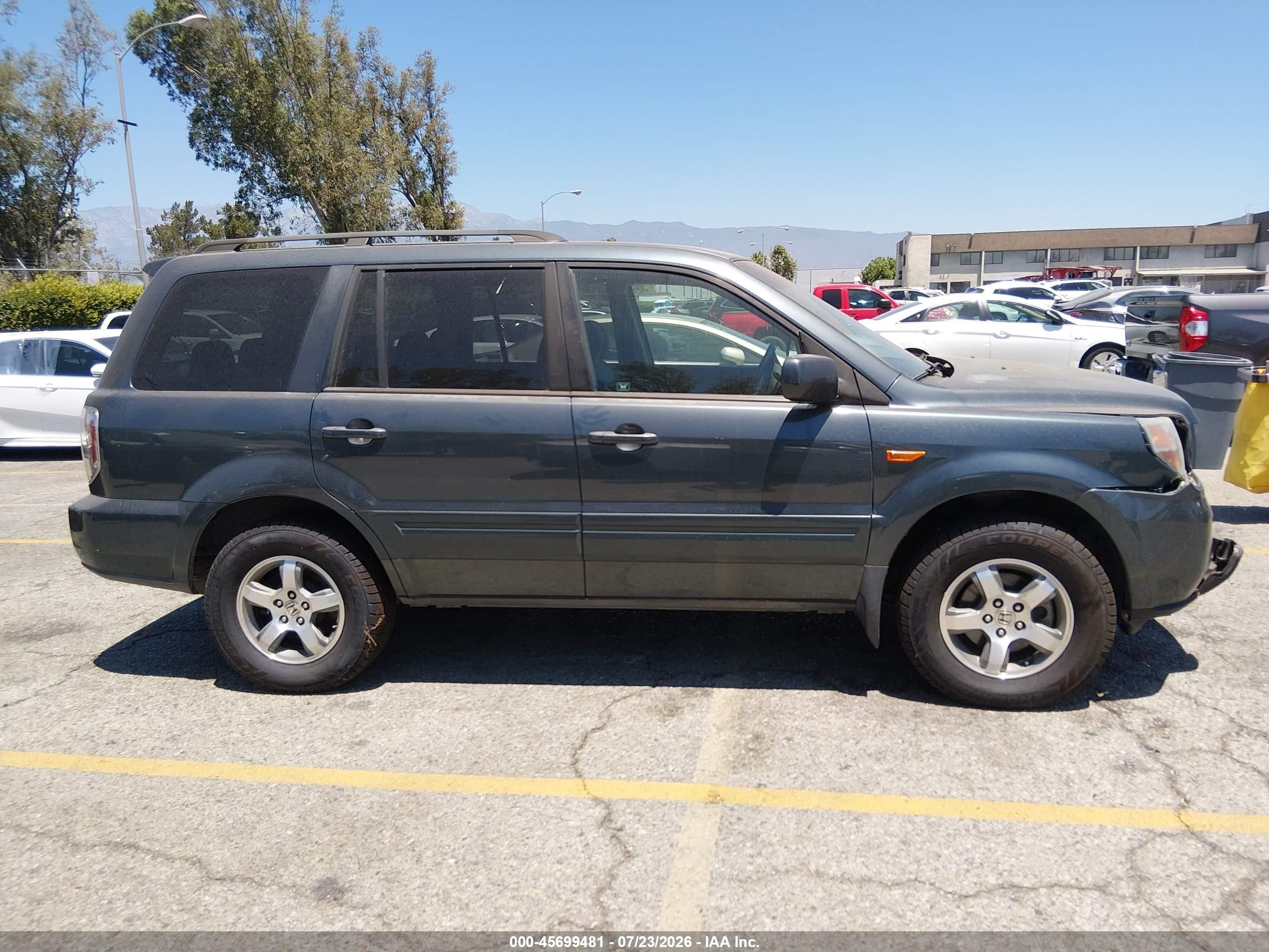 2006 Honda Pilot Ex Gray vin: 5FNYF284X6B030038