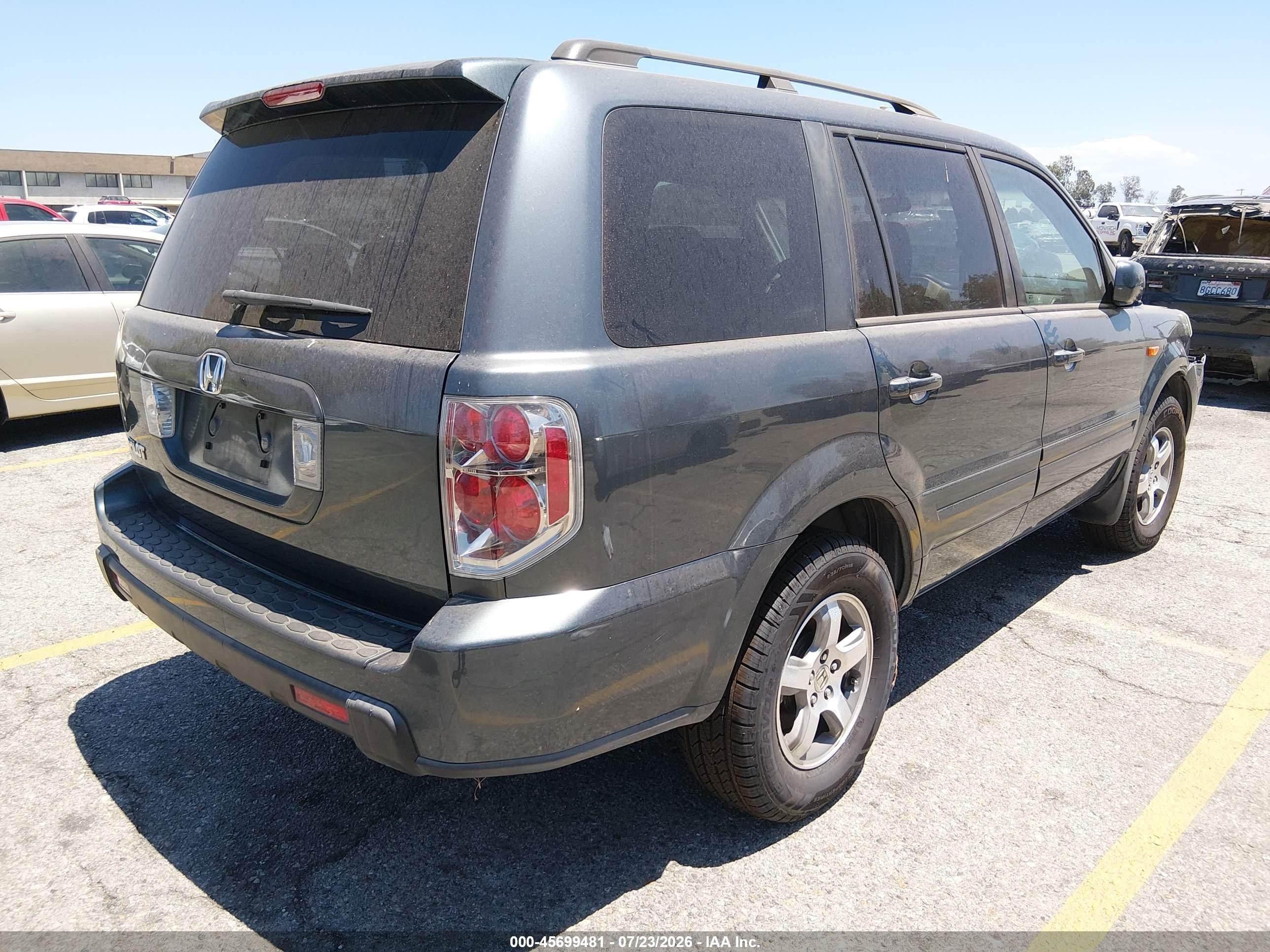 2006 Honda Pilot Ex Gray vin: 5FNYF284X6B030038