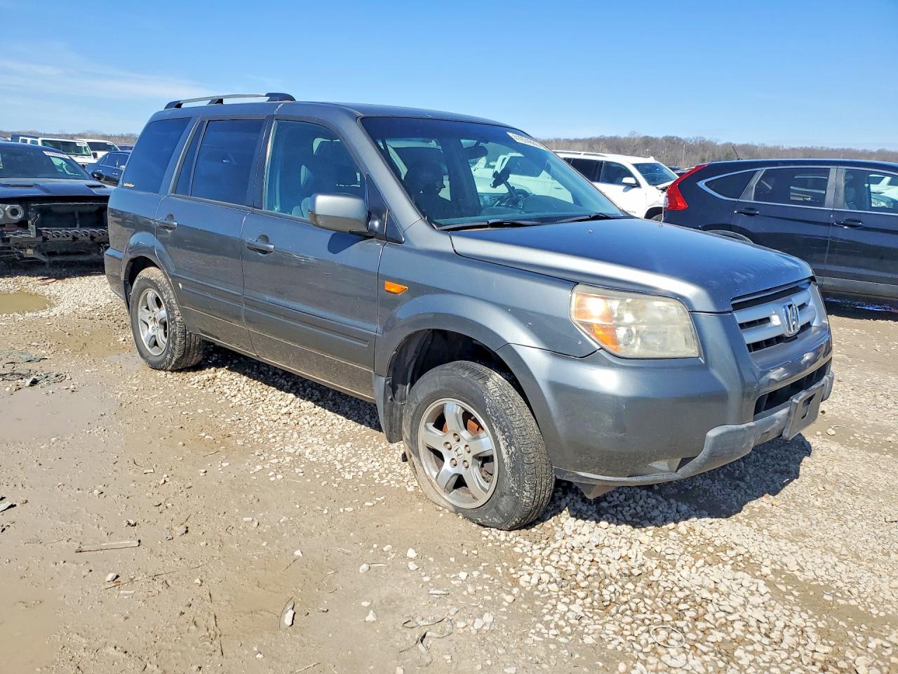 2007 Honda Pilot Ex Gray vin: 5FNYF284X7B024743