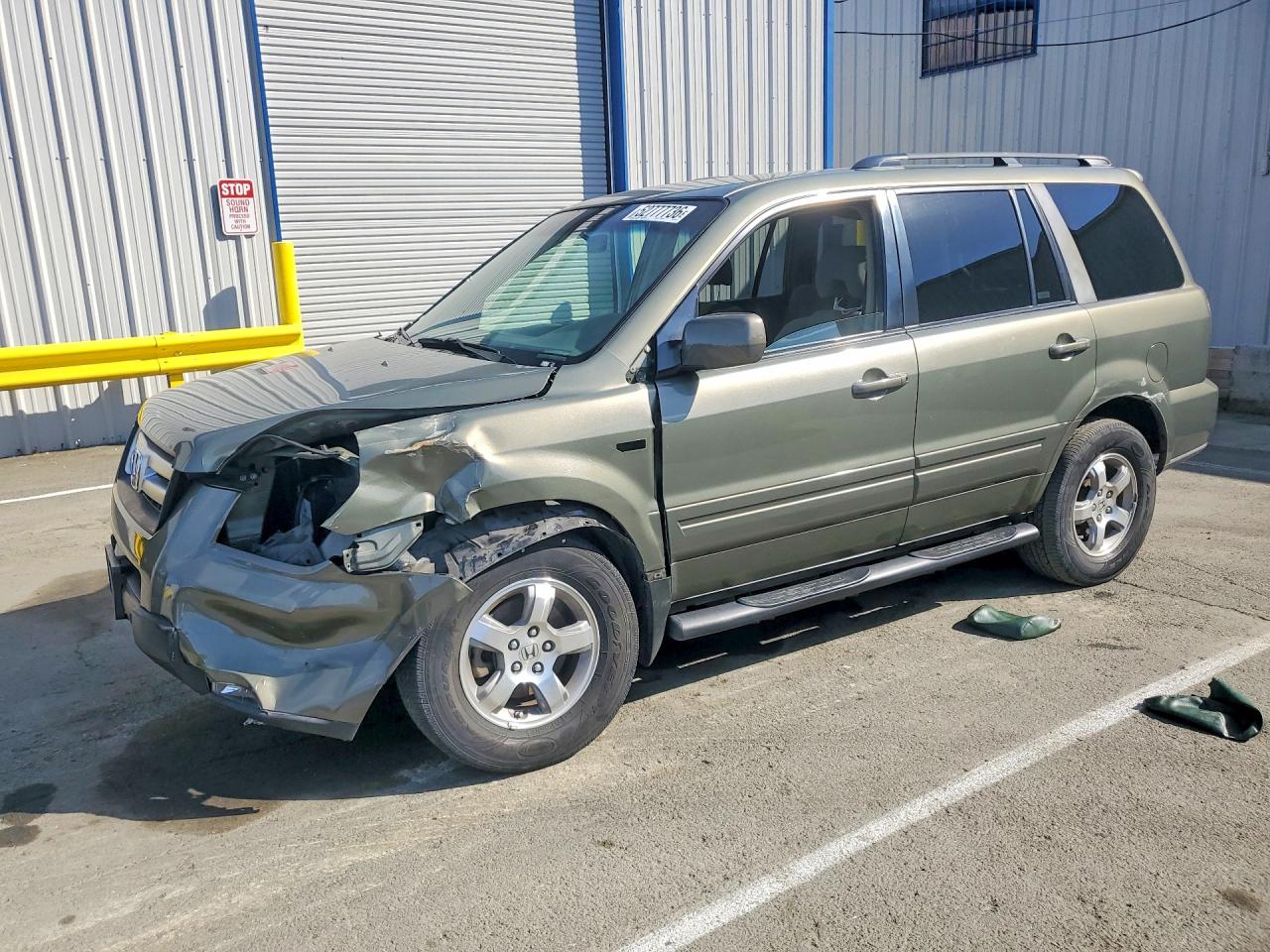 2007 Honda Pilot Ex Green vin: 5FNYF284X7B044801