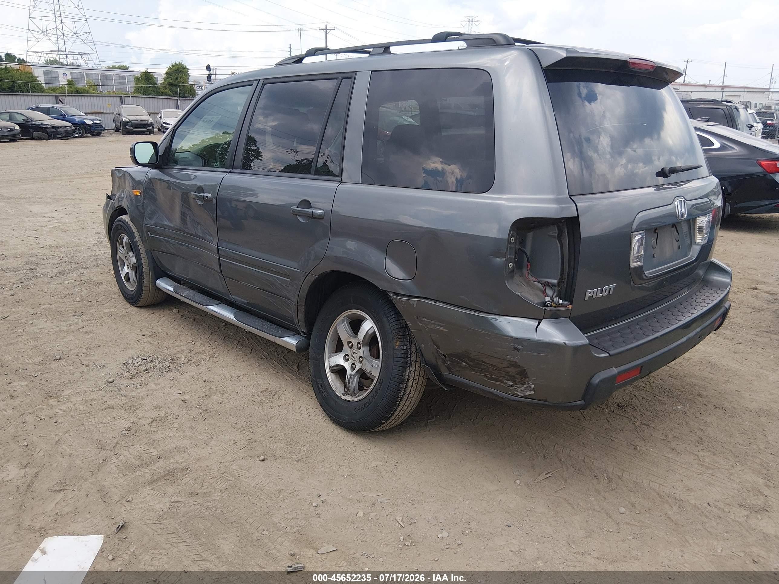 2007 Honda Pilot Ex-l Gray vin: 5FNYF28507B022704