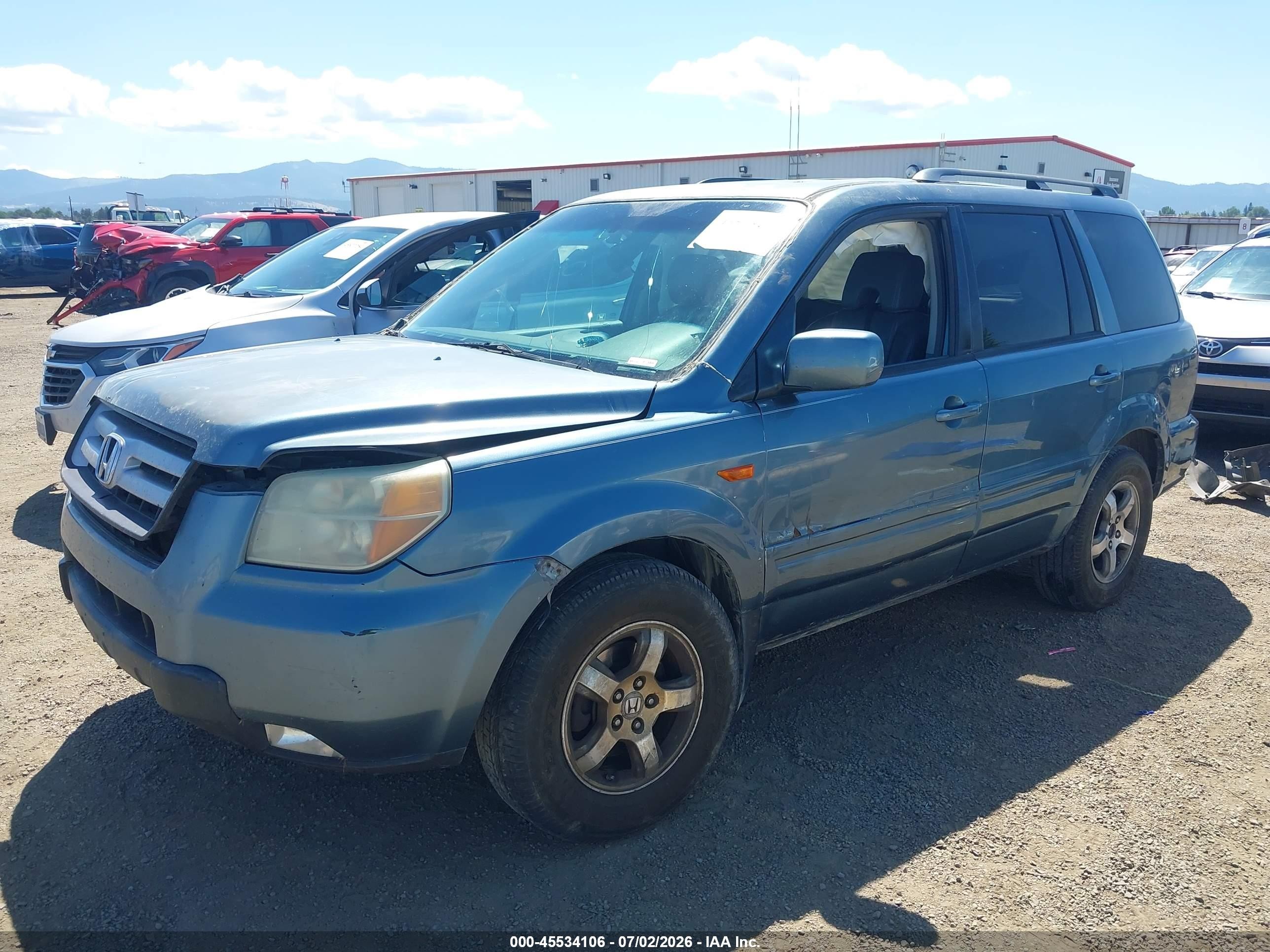 2006 Honda Pilot Ex-l Blue vin: 5FNYF28516B022760