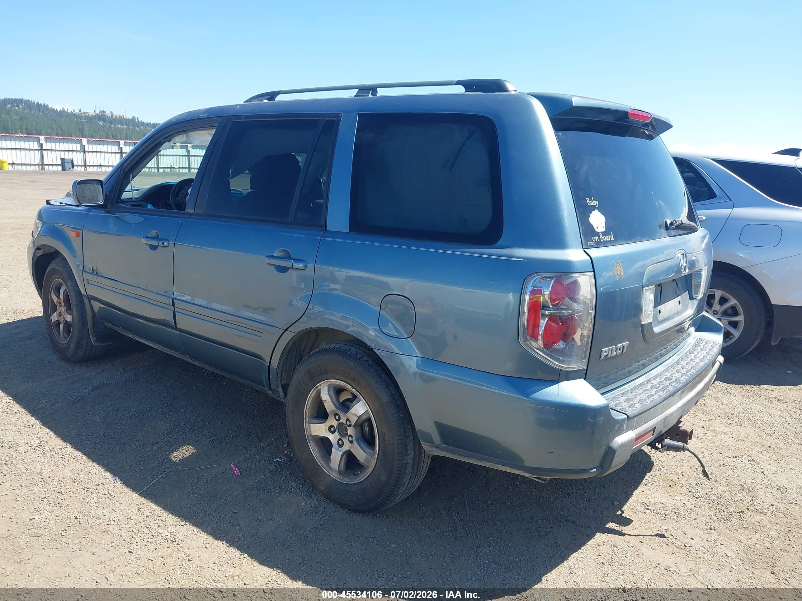 2006 Honda Pilot Ex-l Blue vin: 5FNYF28516B022760