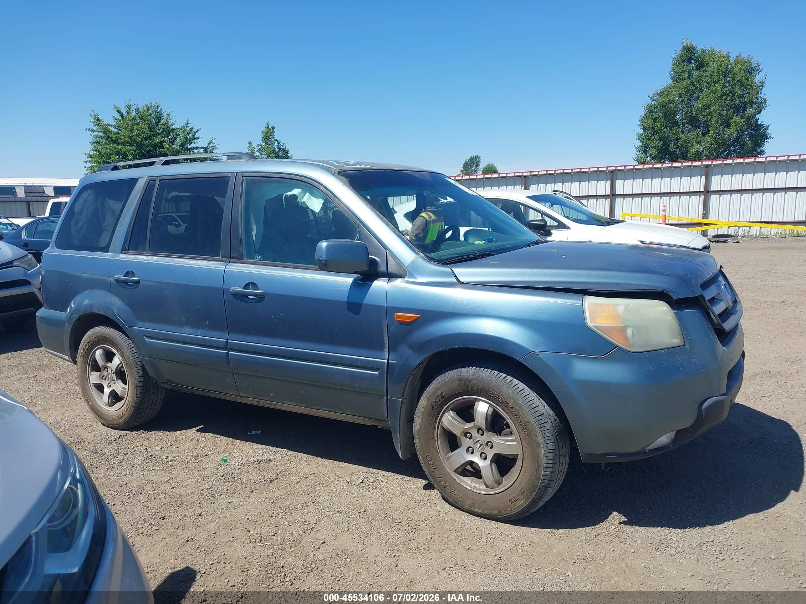 2006 Honda Pilot Ex-l Blue vin: 5FNYF28516B022760