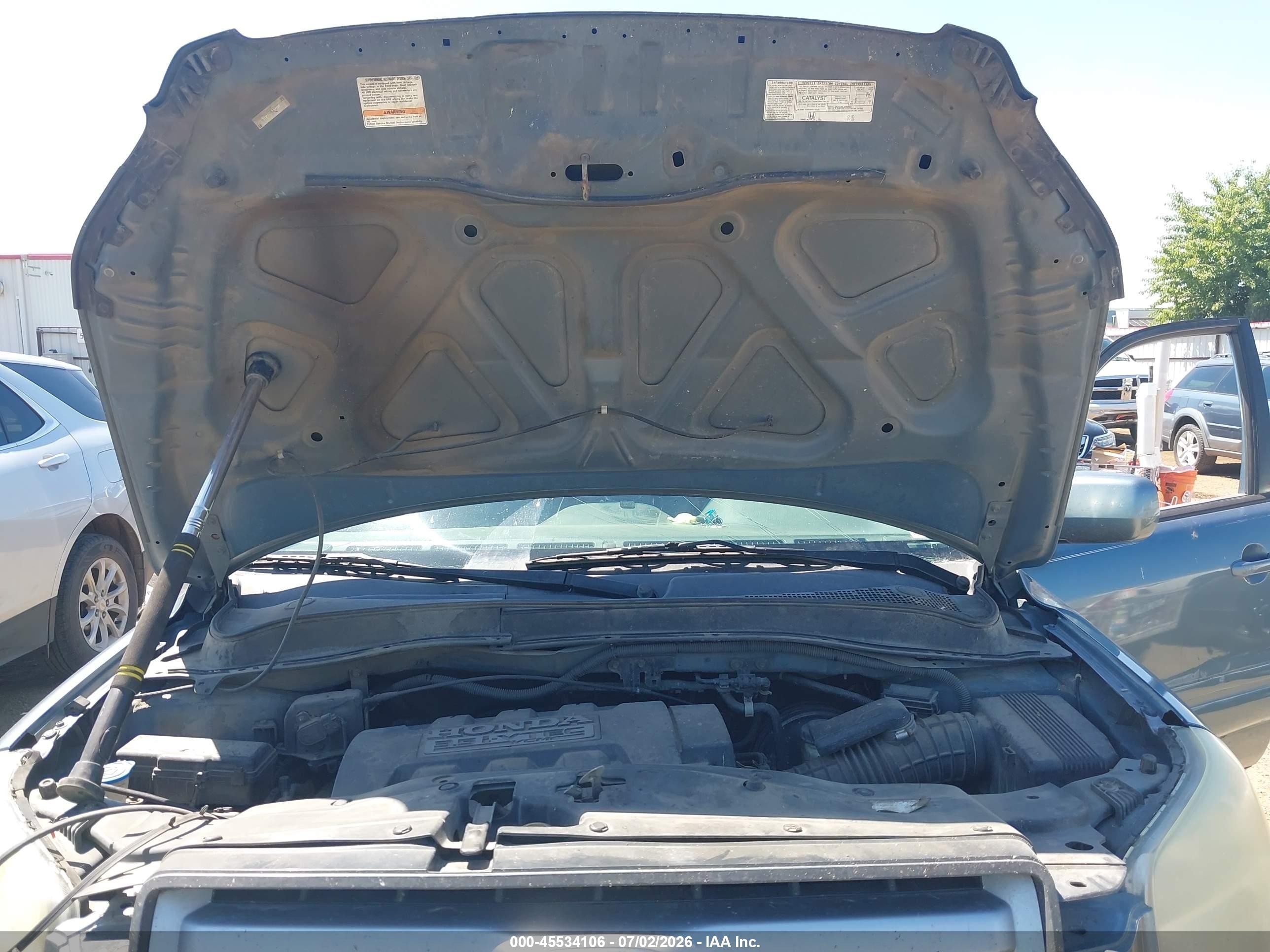 2006 Honda Pilot Ex-l Blue vin: 5FNYF28516B022760