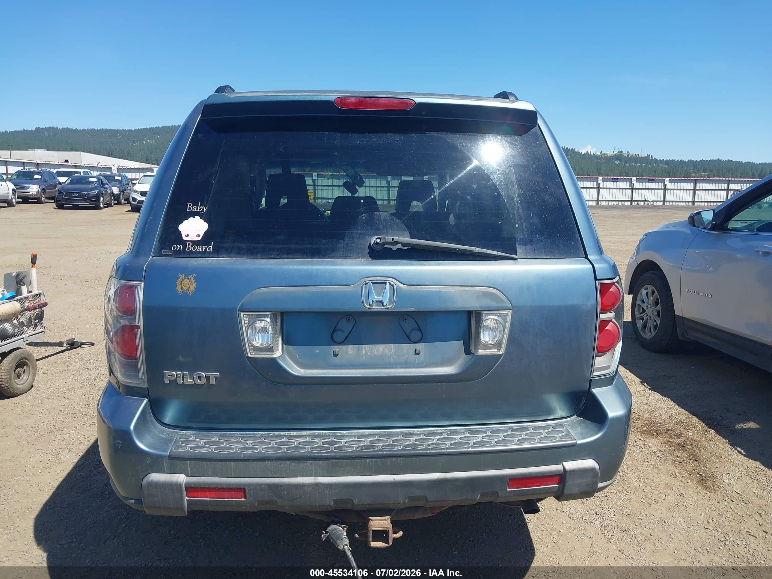 2006 Honda Pilot Ex-l Blue vin: 5FNYF28516B022760