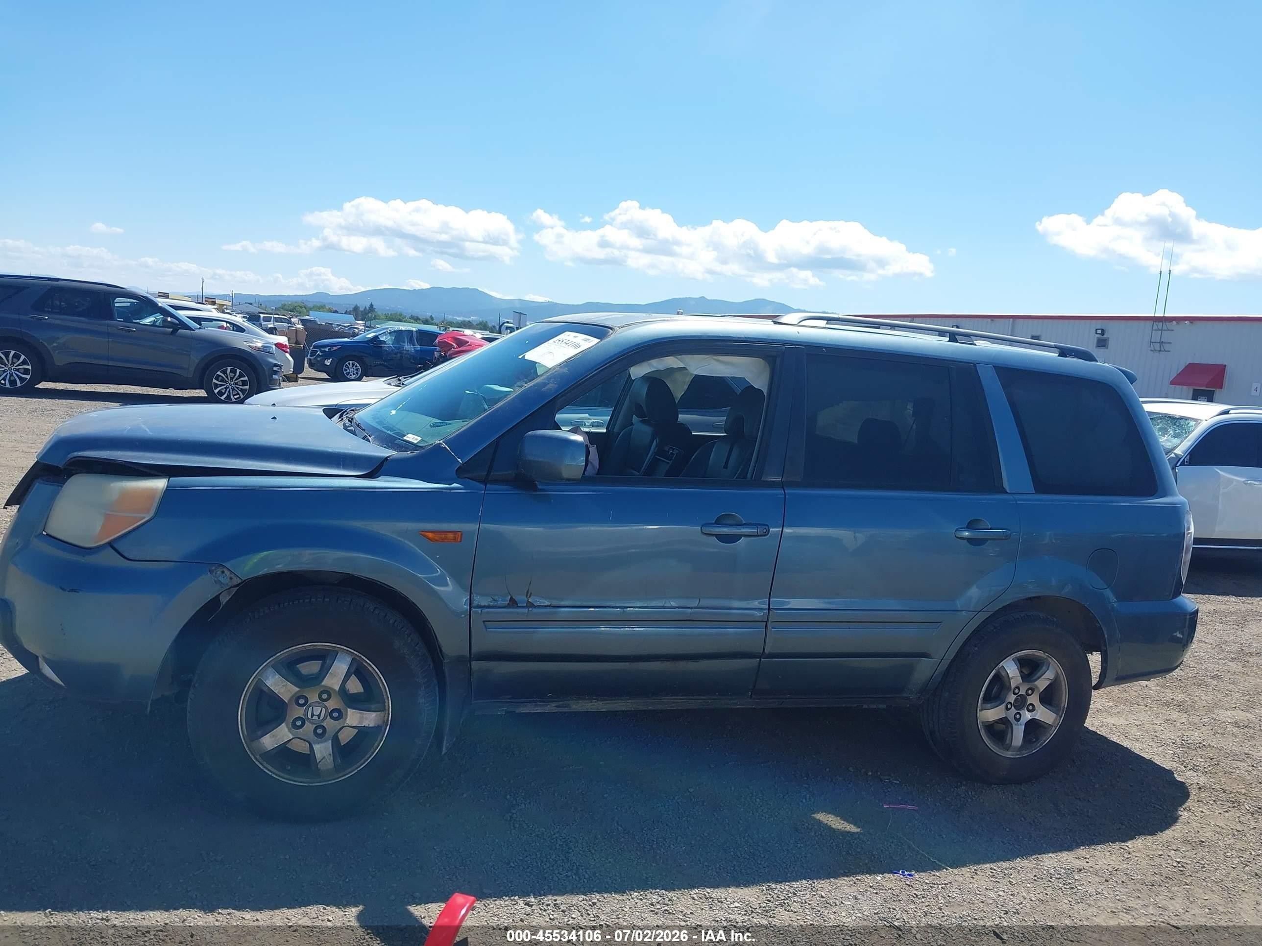 2006 Honda Pilot Ex-l Blue vin: 5FNYF28516B022760